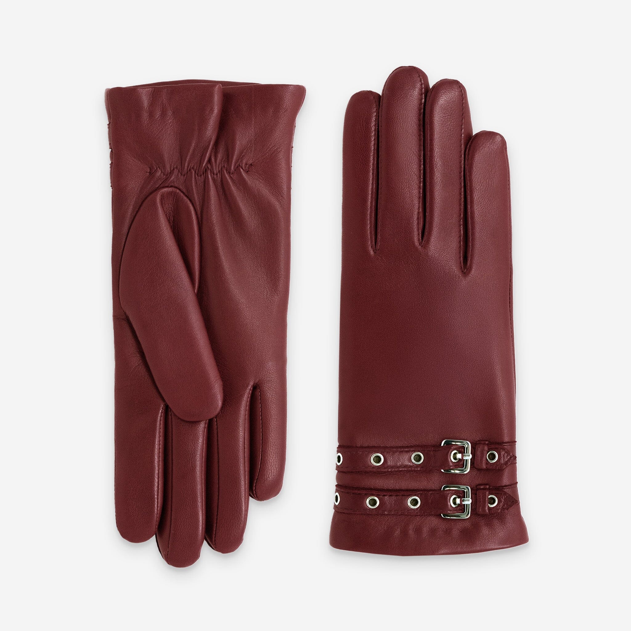 Gants cuir agneau-100% cachemire-21549CA Gants cuir femme prestige Glove Story Lie De Vin 6.5 