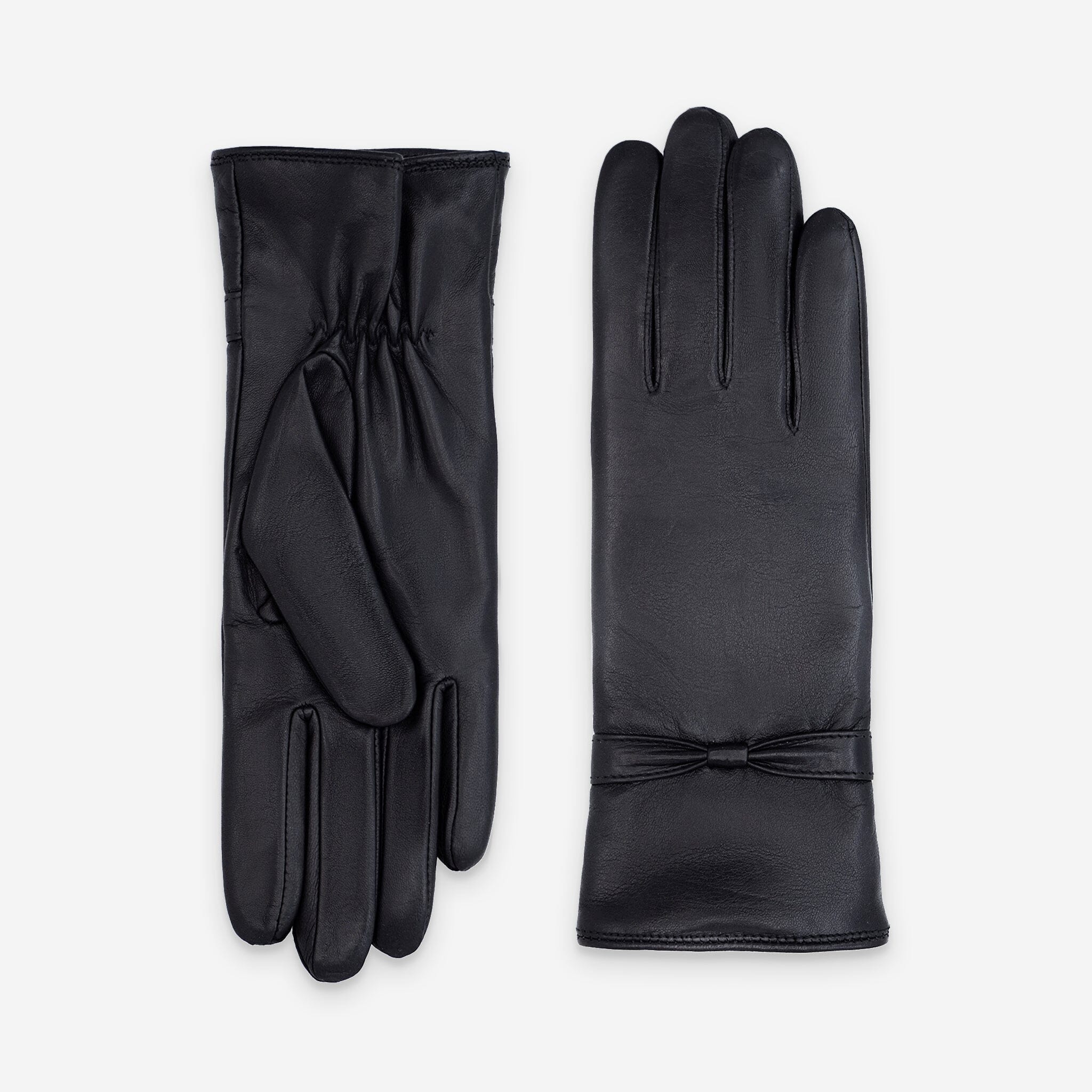 Gants cuir agneau-100% cachemire-21555CA Gants cuir femme prestige Glove Story Noir 6.5 