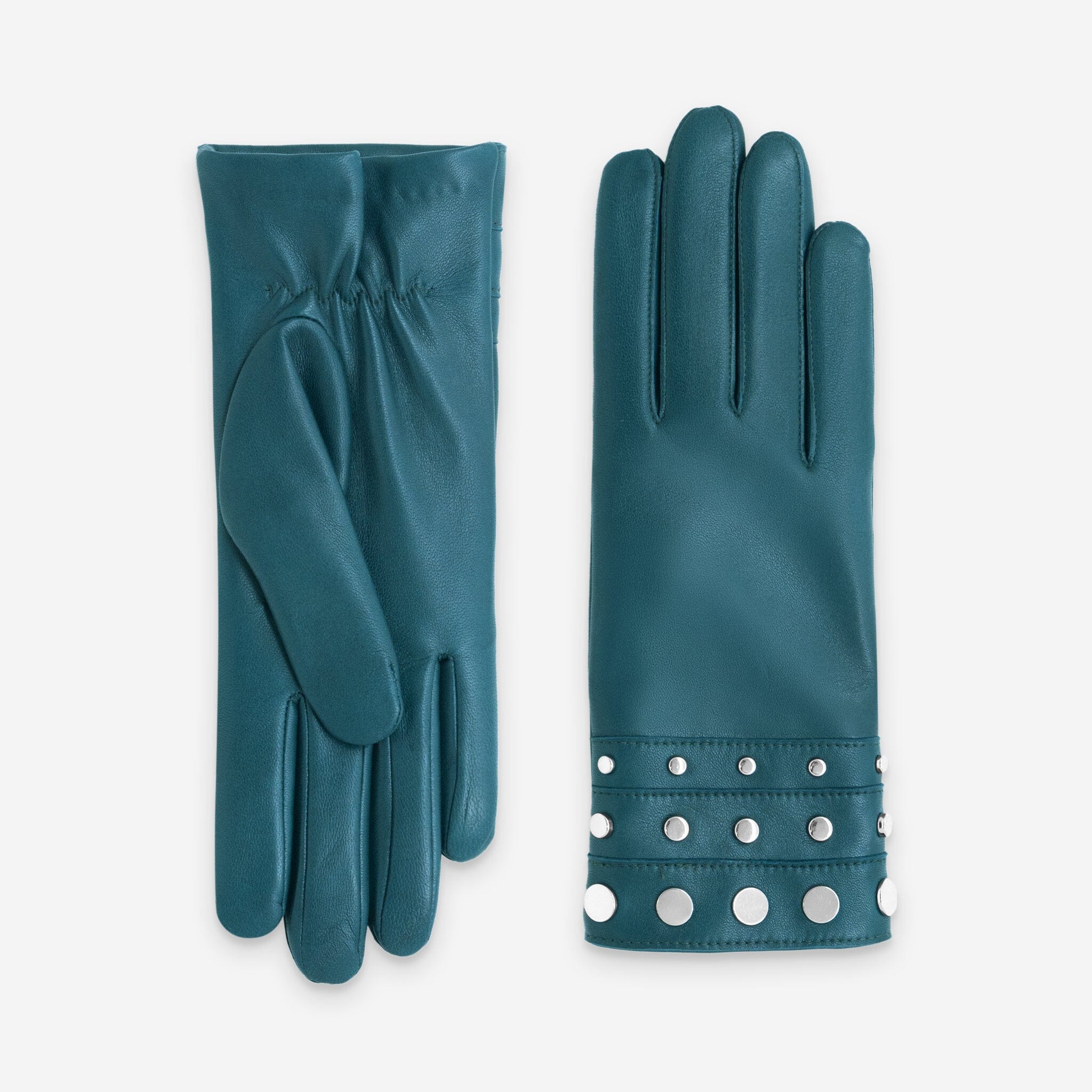 Gants cuir agneau-100% cachemire-21605CA Gants cuir femme prestige Glove Story Crystal Teal 6.5 