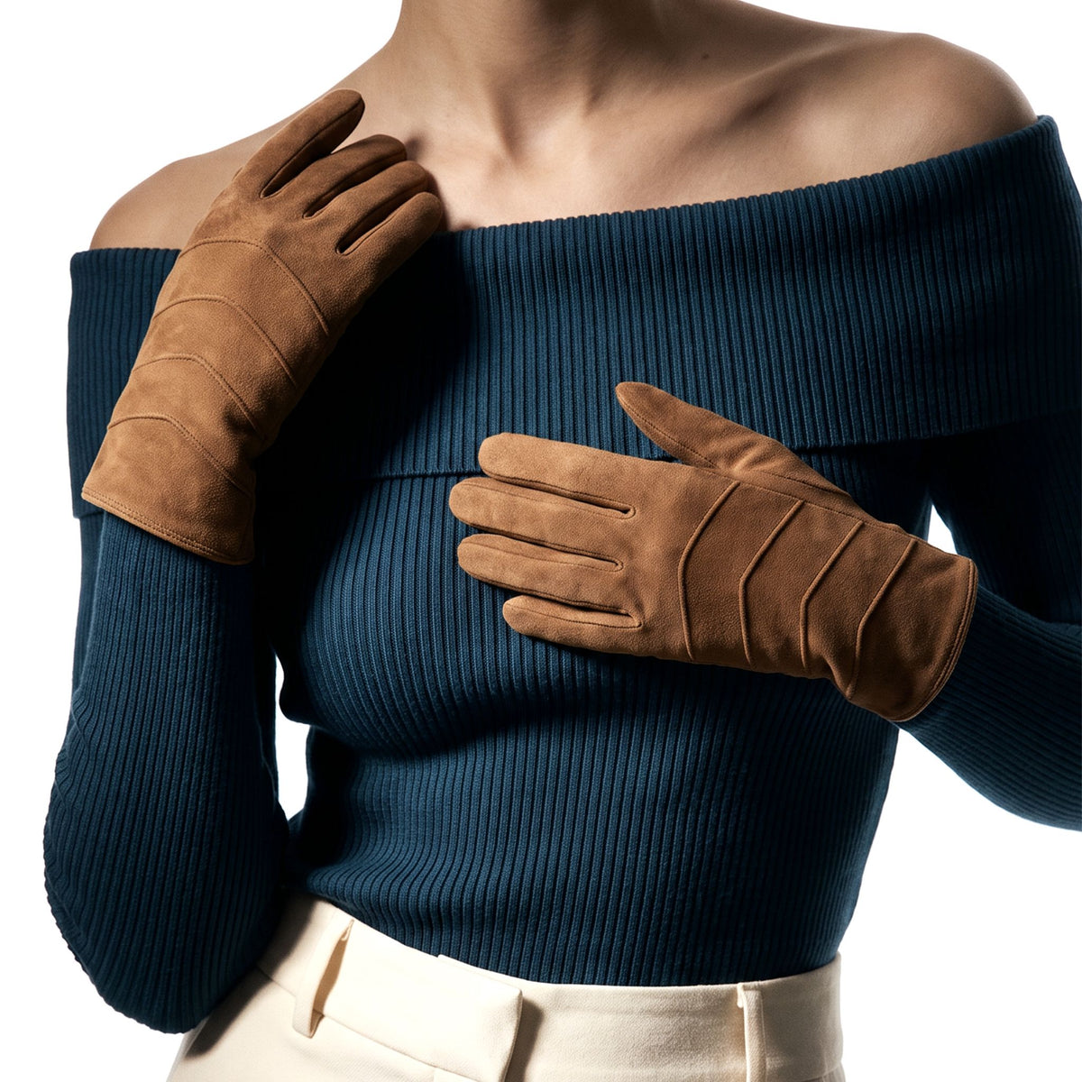 Gants cuir agneau-100% cachemire-21613CA Gants cuir femme prestige Glove Story 