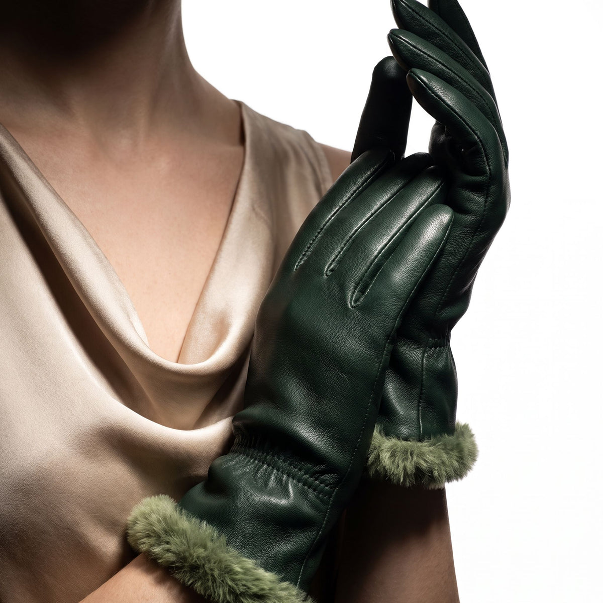 Gants femme en cuir d'agneau doublés cachemire – 21623CA