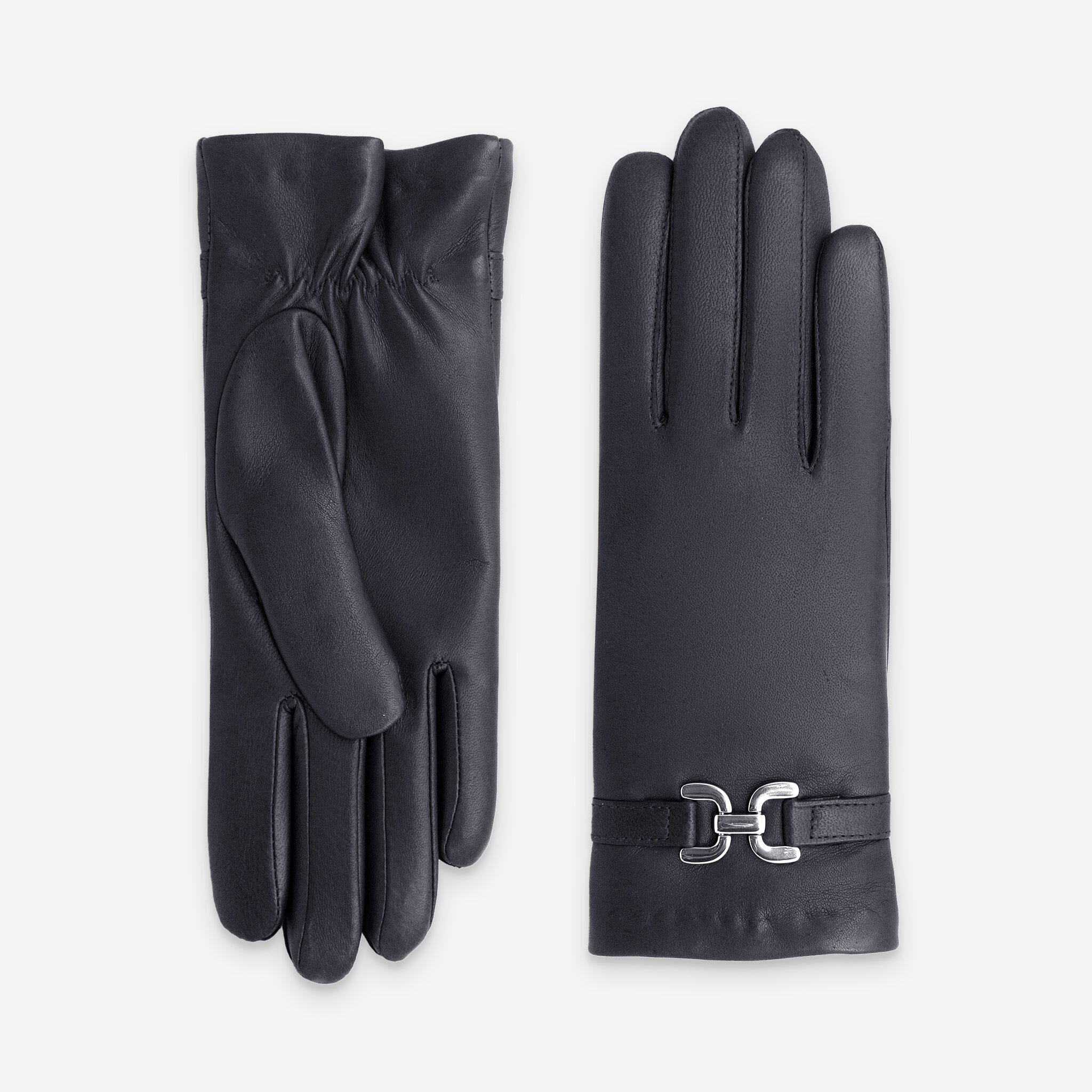 Gants cuir agneau-100% cachemire-21624CA Gants cuir femme prestige Glove Story Noir 6.5 
