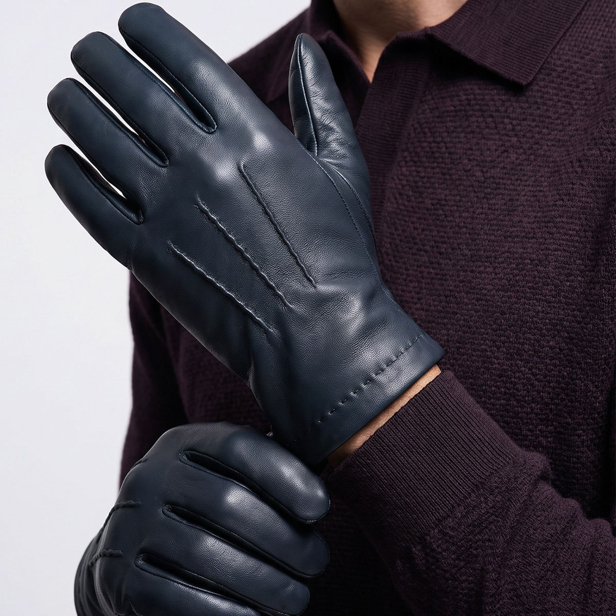 Gants cuir agneau-100% cachemire-22006CA Gants cuir homme prestige Glove Story 