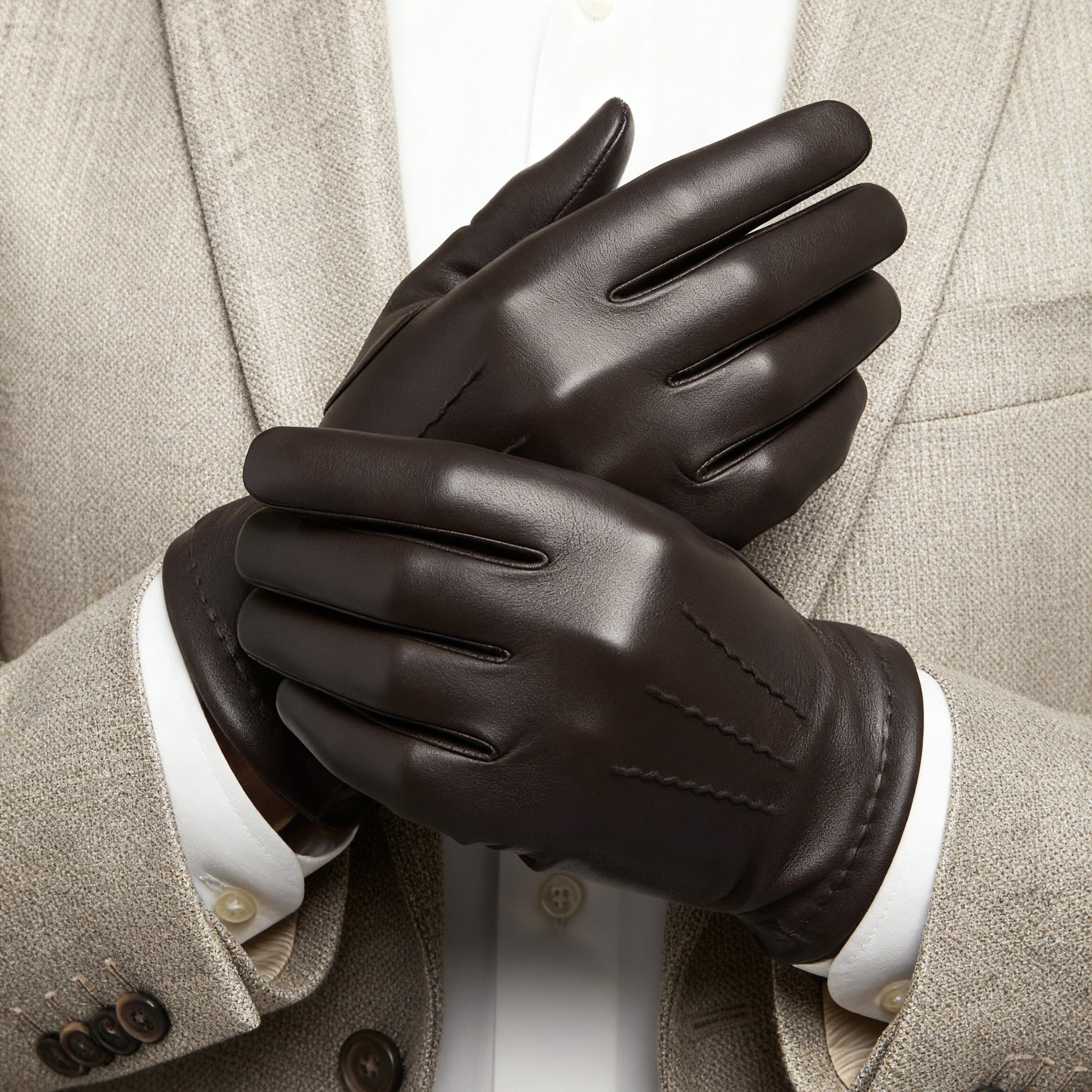 Gants cuir agneau-100% cachemire-22006CA Gants cuir homme prestige Glove Story 