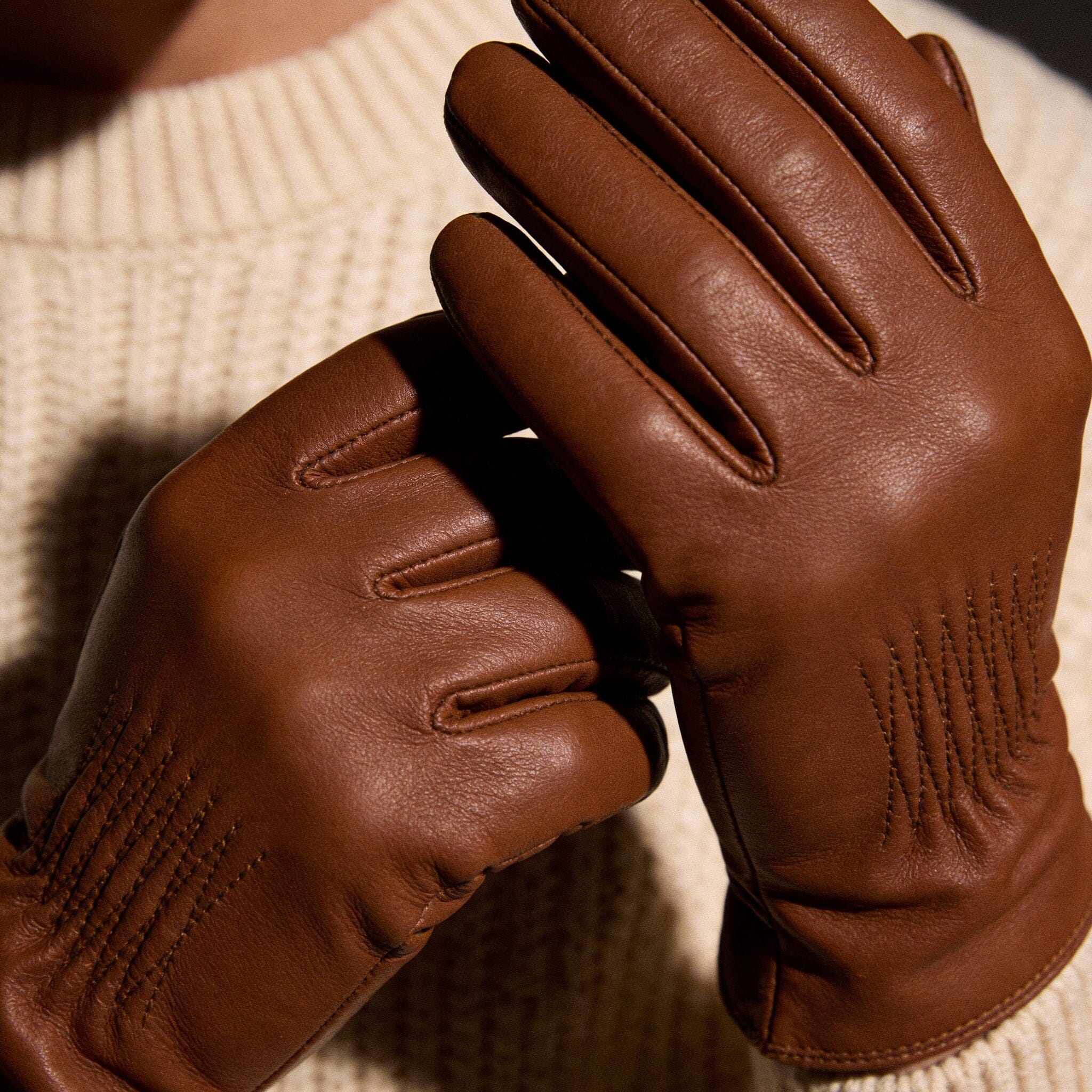 Gants cuir agneau-100% laine-22112TR Gants cuir homme prestige Glove Story 