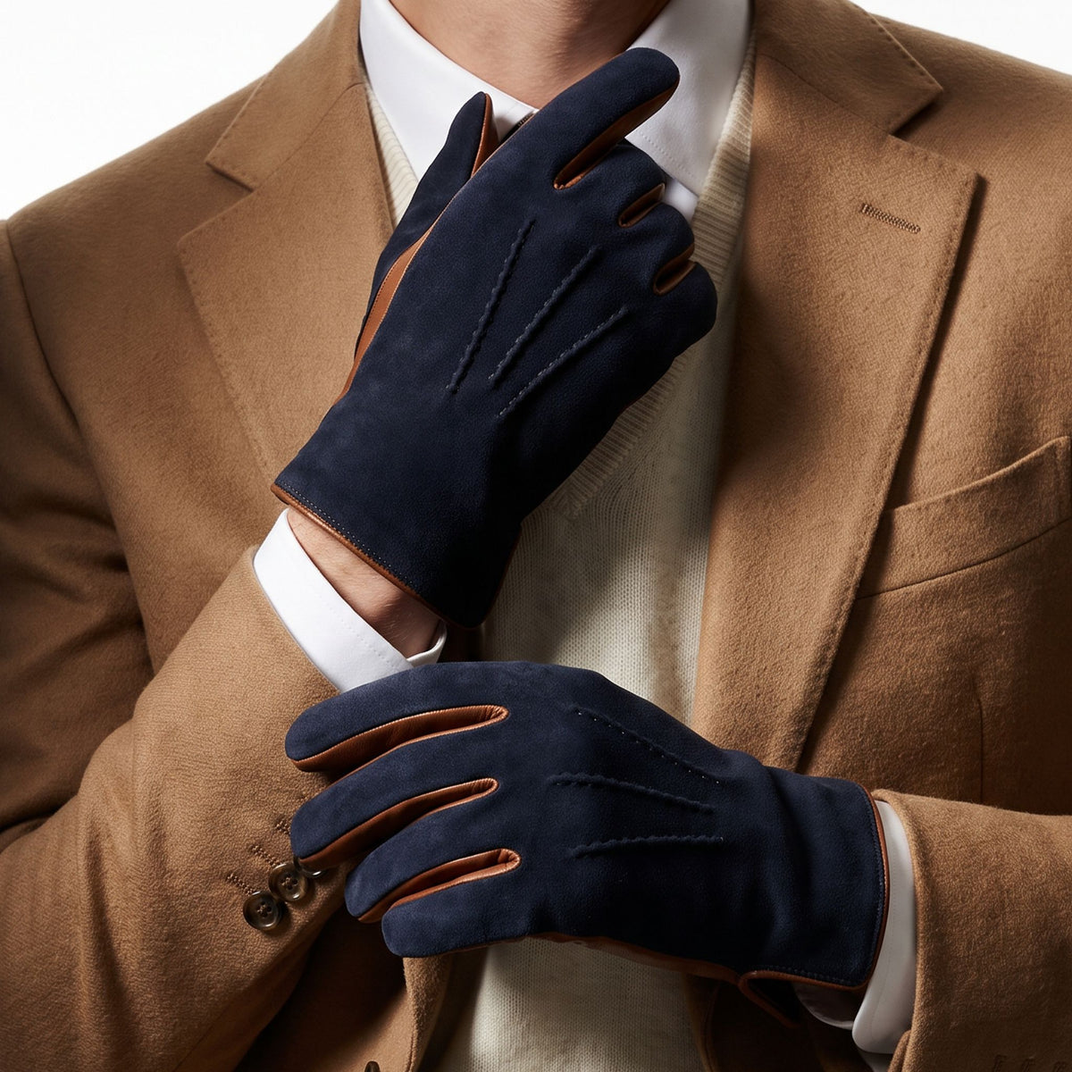 Gants homme en cuir d'agneau doublés polaire – 22093PO