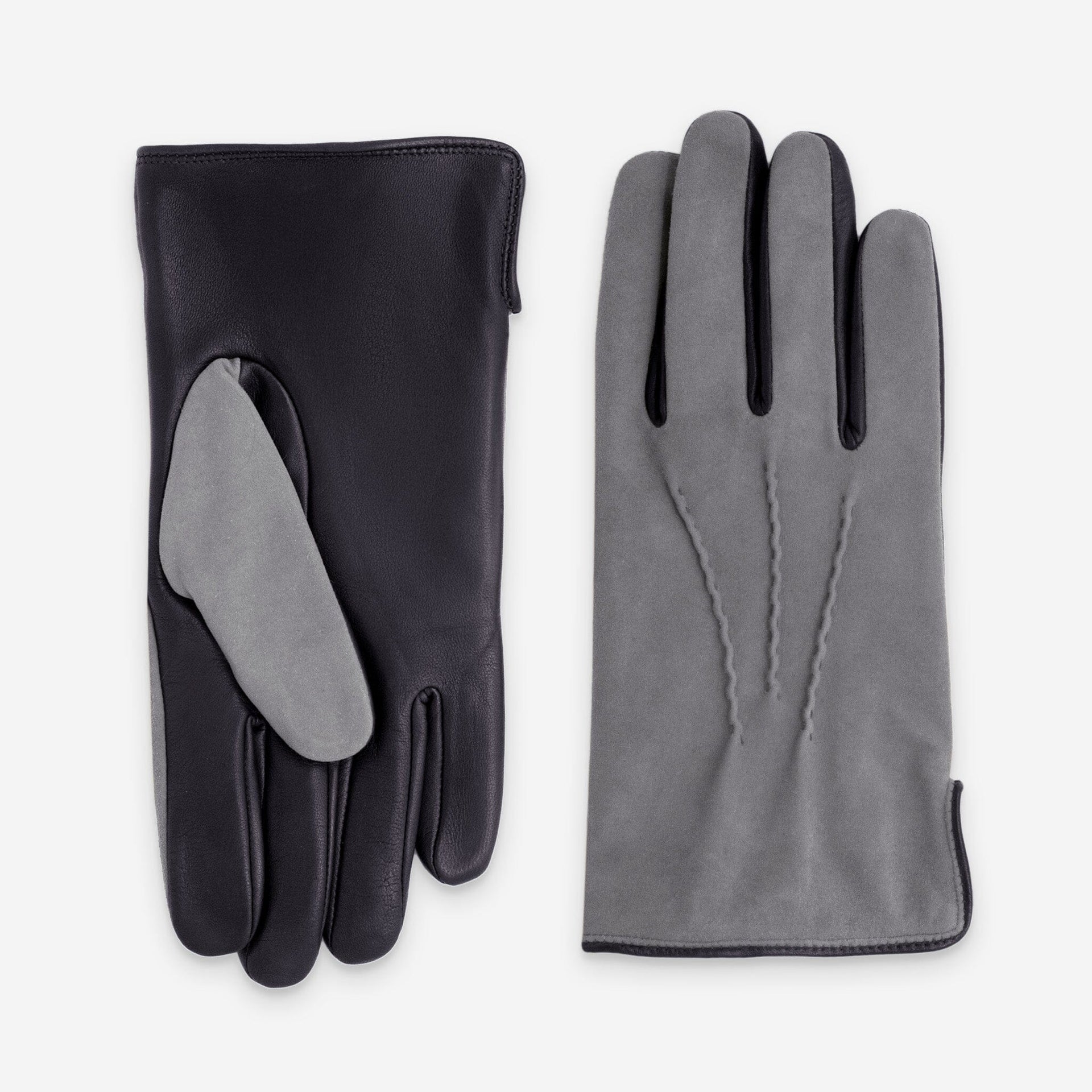 Gants En Cuir Speare – Cousus Main, Coupe Lance, Taille 9, Gris, Vintage UK