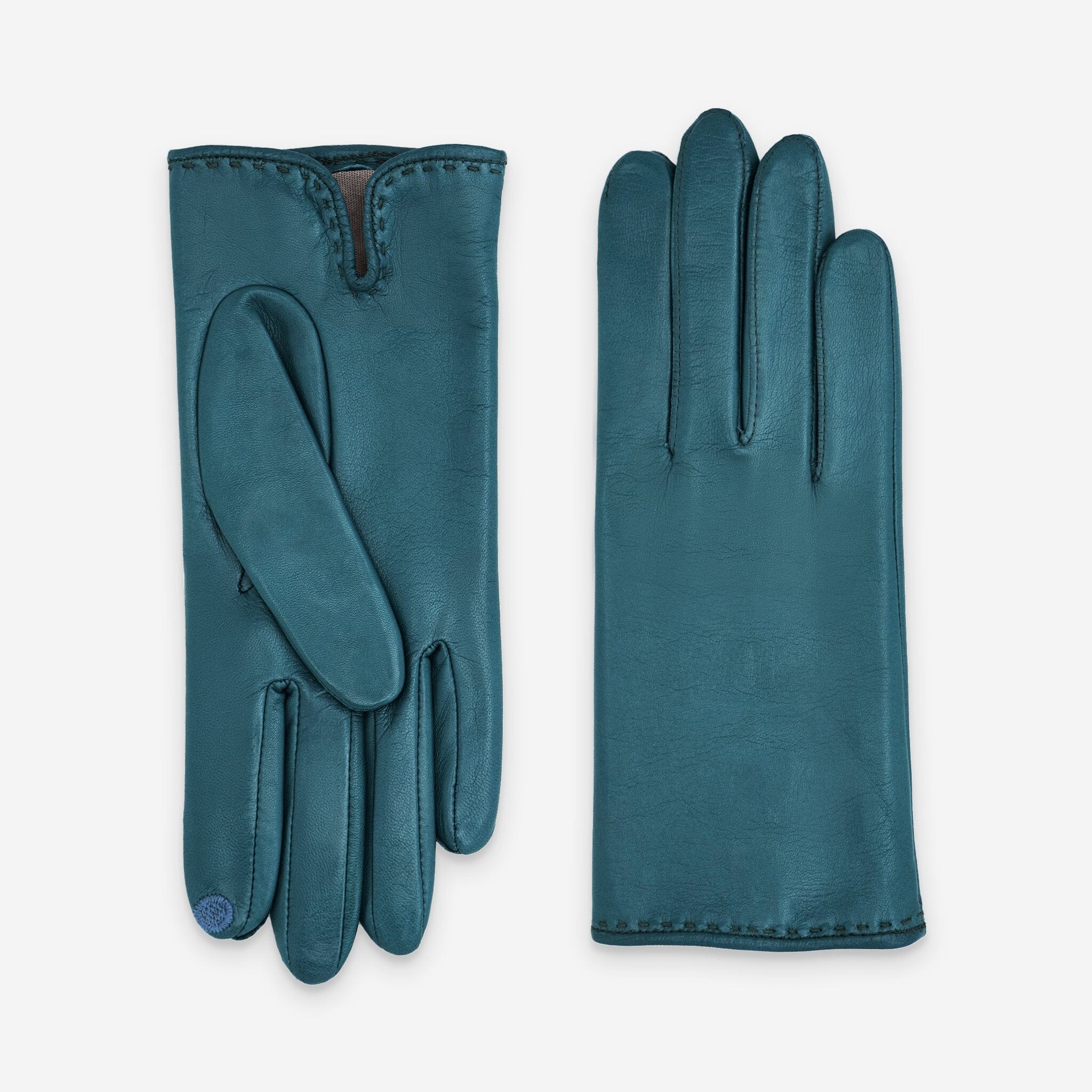 Gants cuir agneau-100% soie-21050ST Gants cuir femme prestige Glove Story Crystal Teal 6.5 