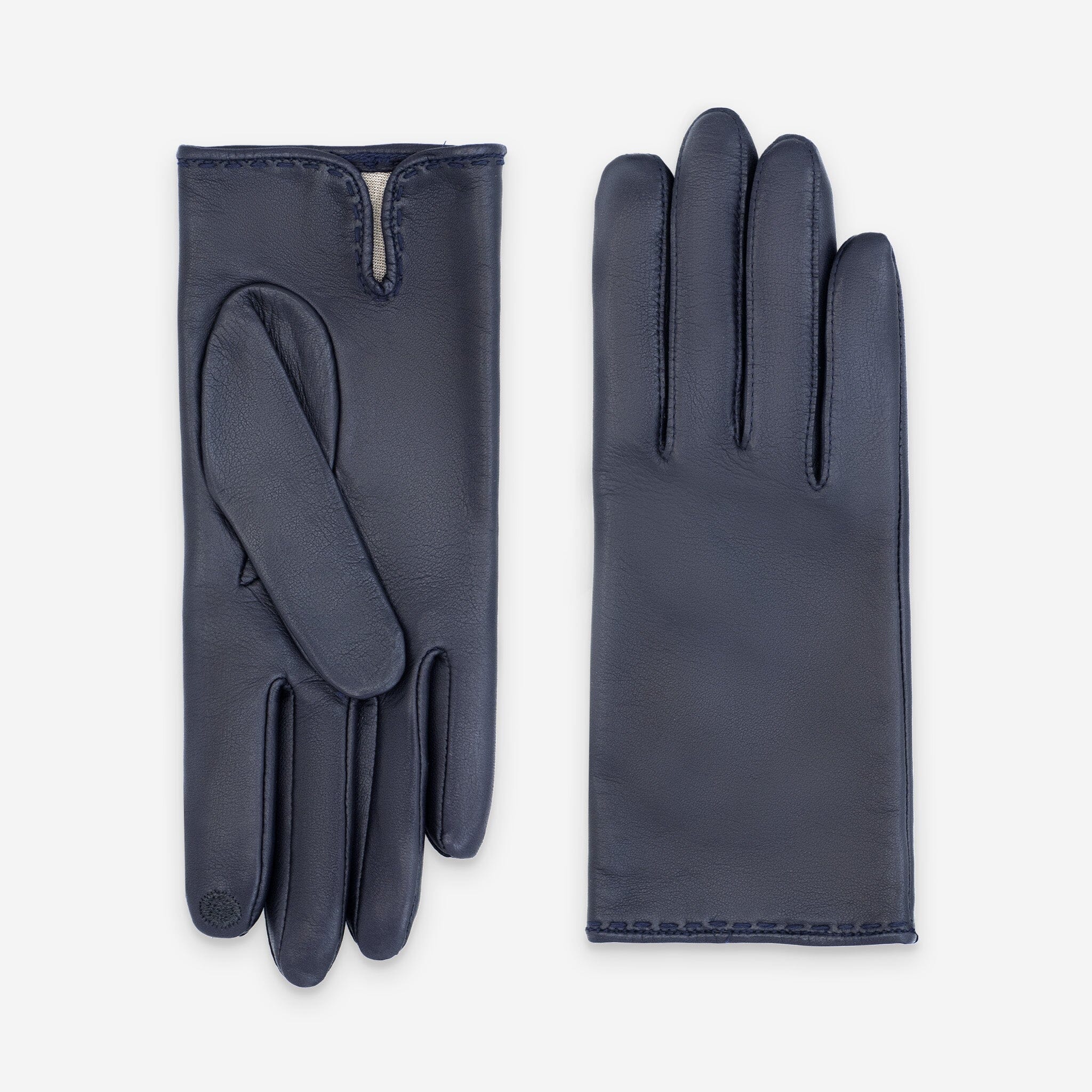 Gants cuir agneau-100% soie-21050ST Gants cuir femme prestige Glove Story Deep Blue 6.5 