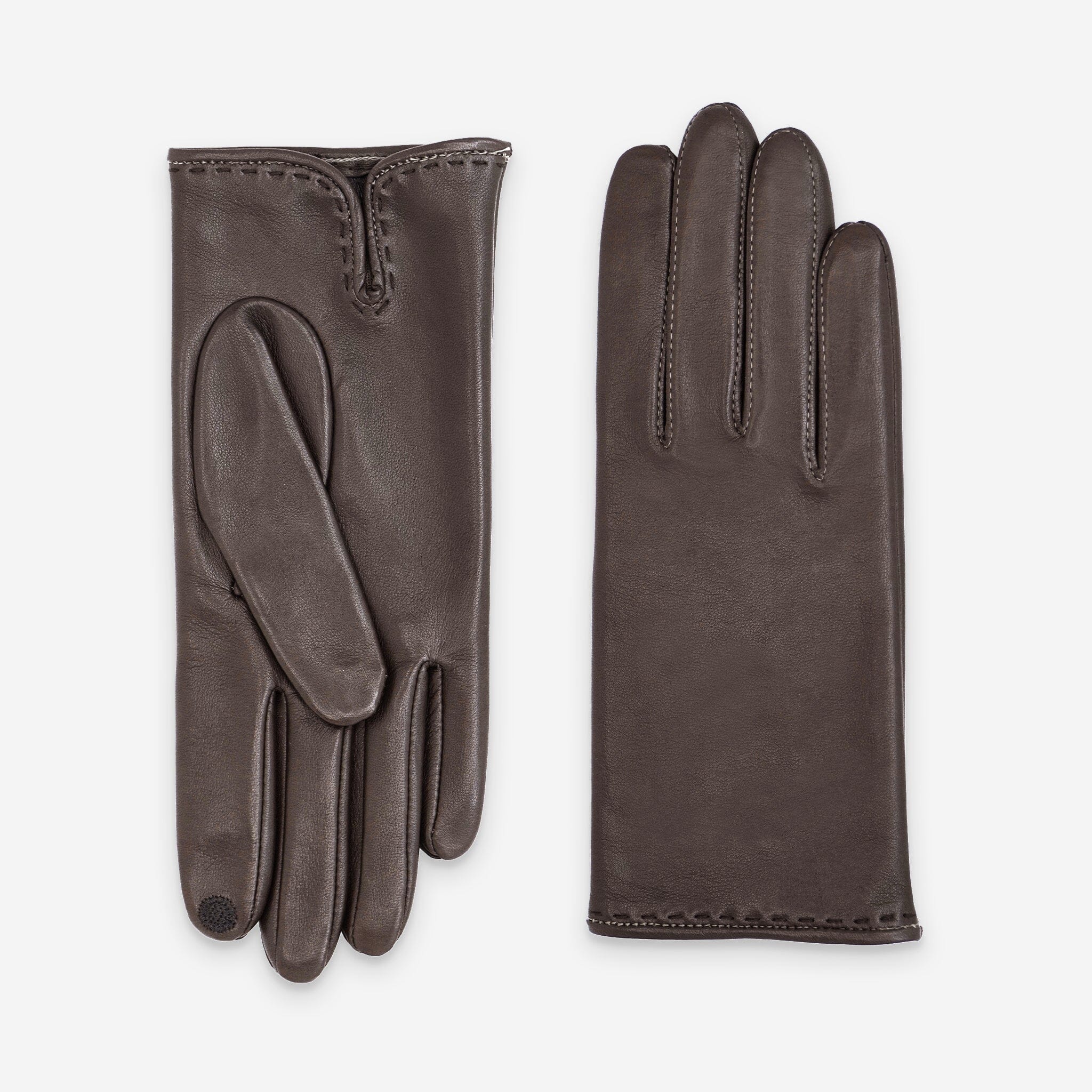Gants cuir agneau-100% soie-21050ST Gants cuir femme prestige Glove Story Taupe 6.5 