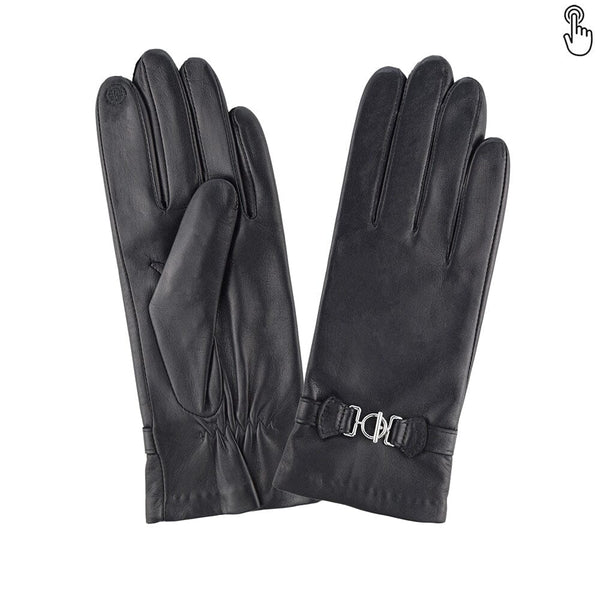 Gants cuir agneau-100% soie-21516SN Gant Glove Story Noir 6.5 