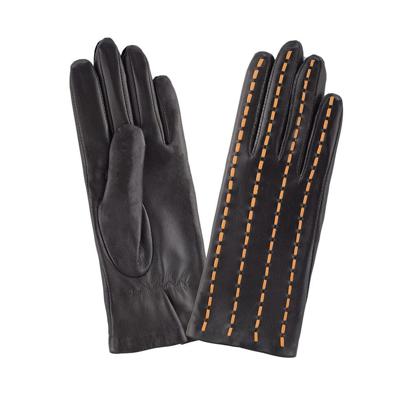 Gants cuir agneau-100% soie-21588SN Gloves & Mittens Glove Story Brun/Jaune 6.5 