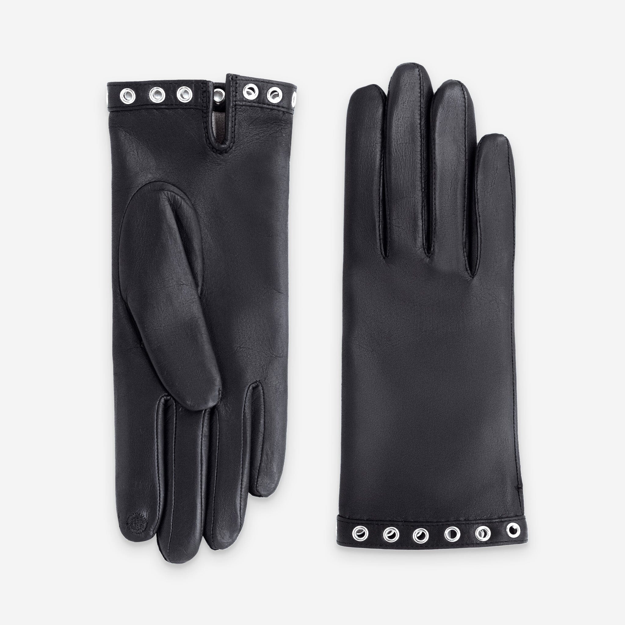 Gants cuir agneau-100% soie-21620SN Gants cuir femme prestige Glove Story Noir 6.5 