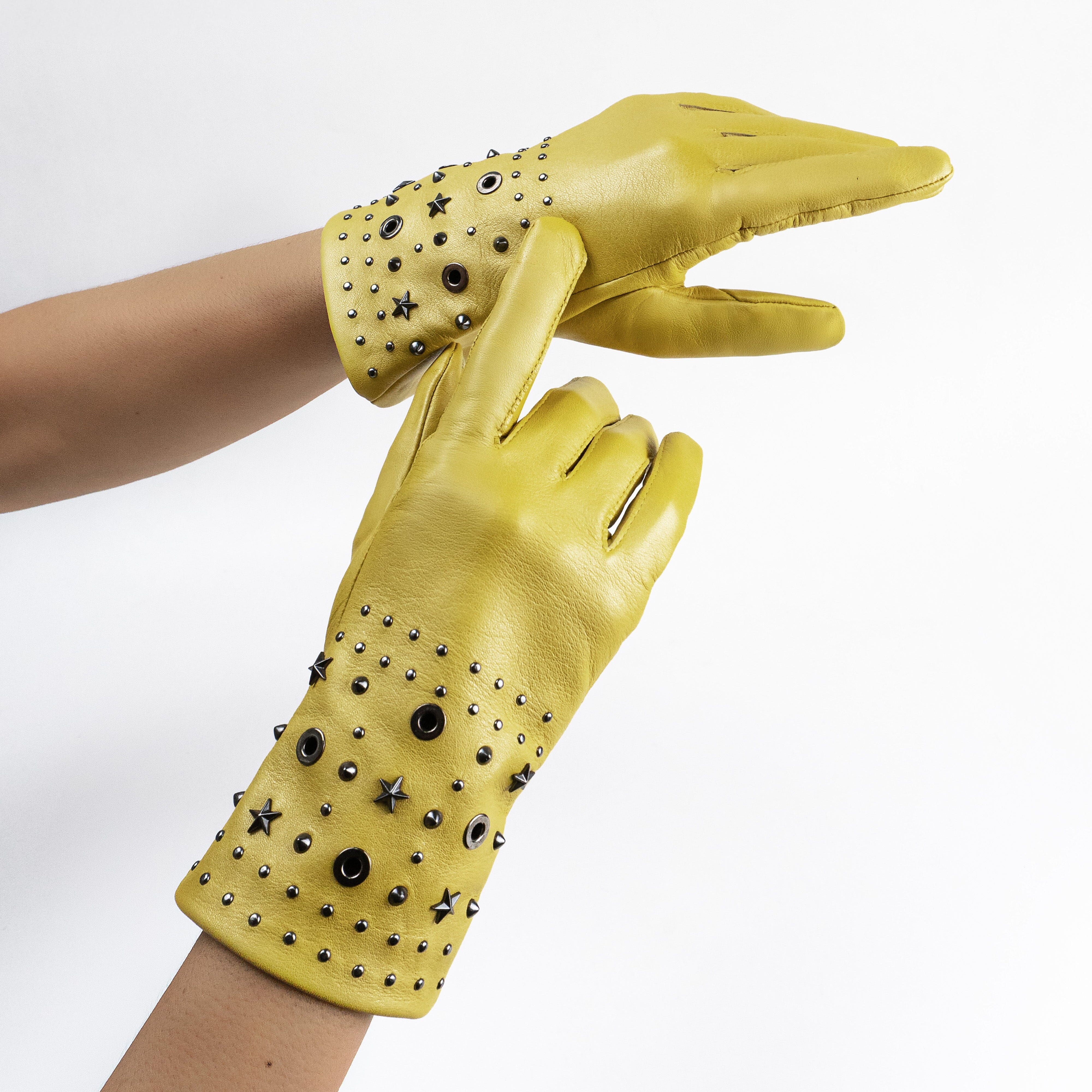 Gants cuir agneau-100% soie-21640SN Gants cuir femme prestige Glove Story 