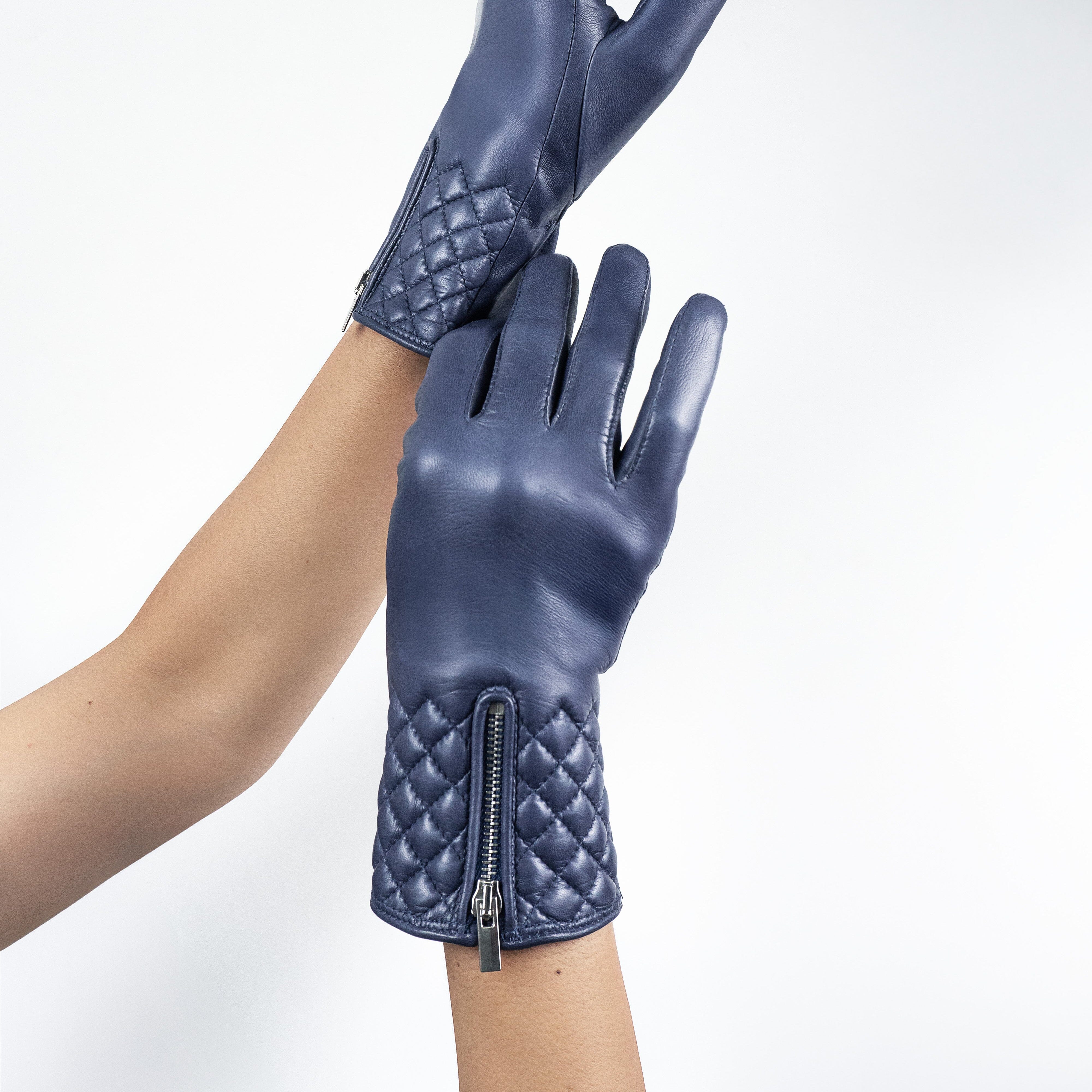Gants cuir agneau-100% soie-21642SN Gants cuir femme prestige Glove Story 