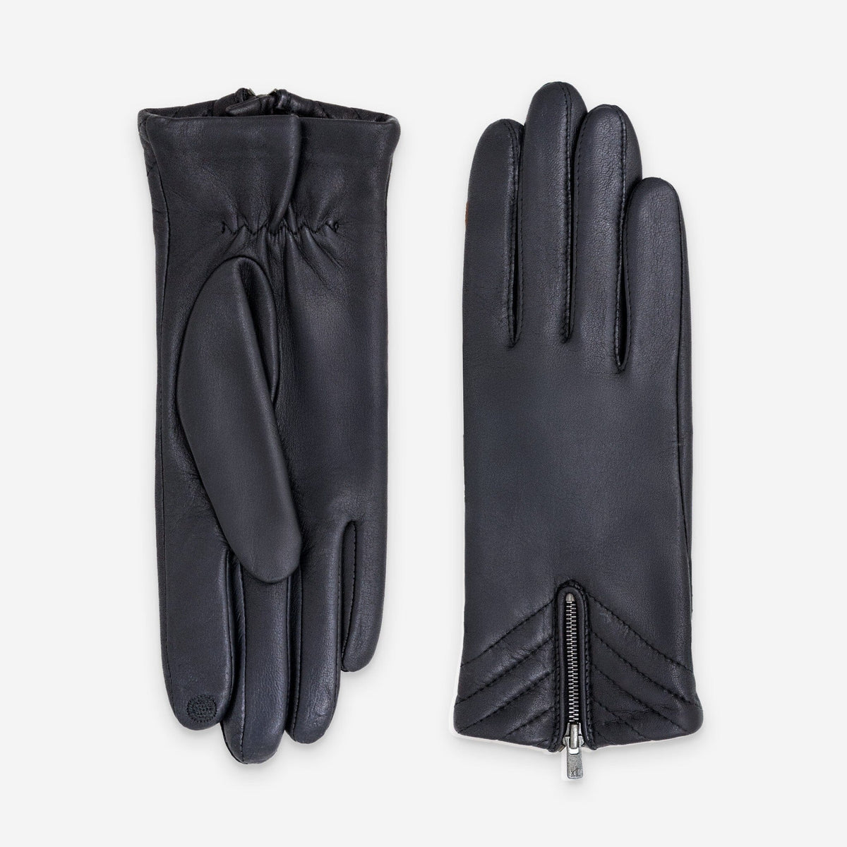 Gants cuir agneau-100% soie-21651SN Gants cuir femme prestige Glove Story Noir 6.5 
