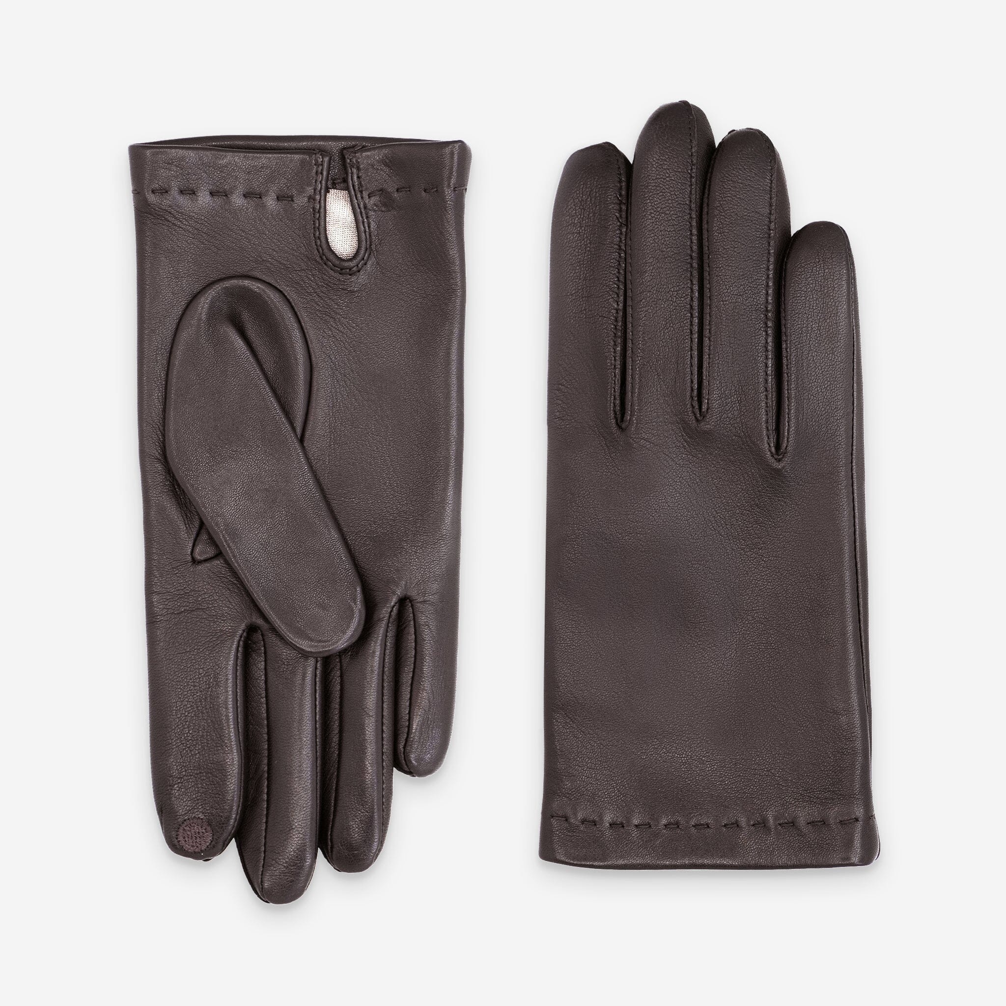 Gants cuir agneau-100% soie-22030ST Gants cuir homme prestige Glove Story Brun 7.5 