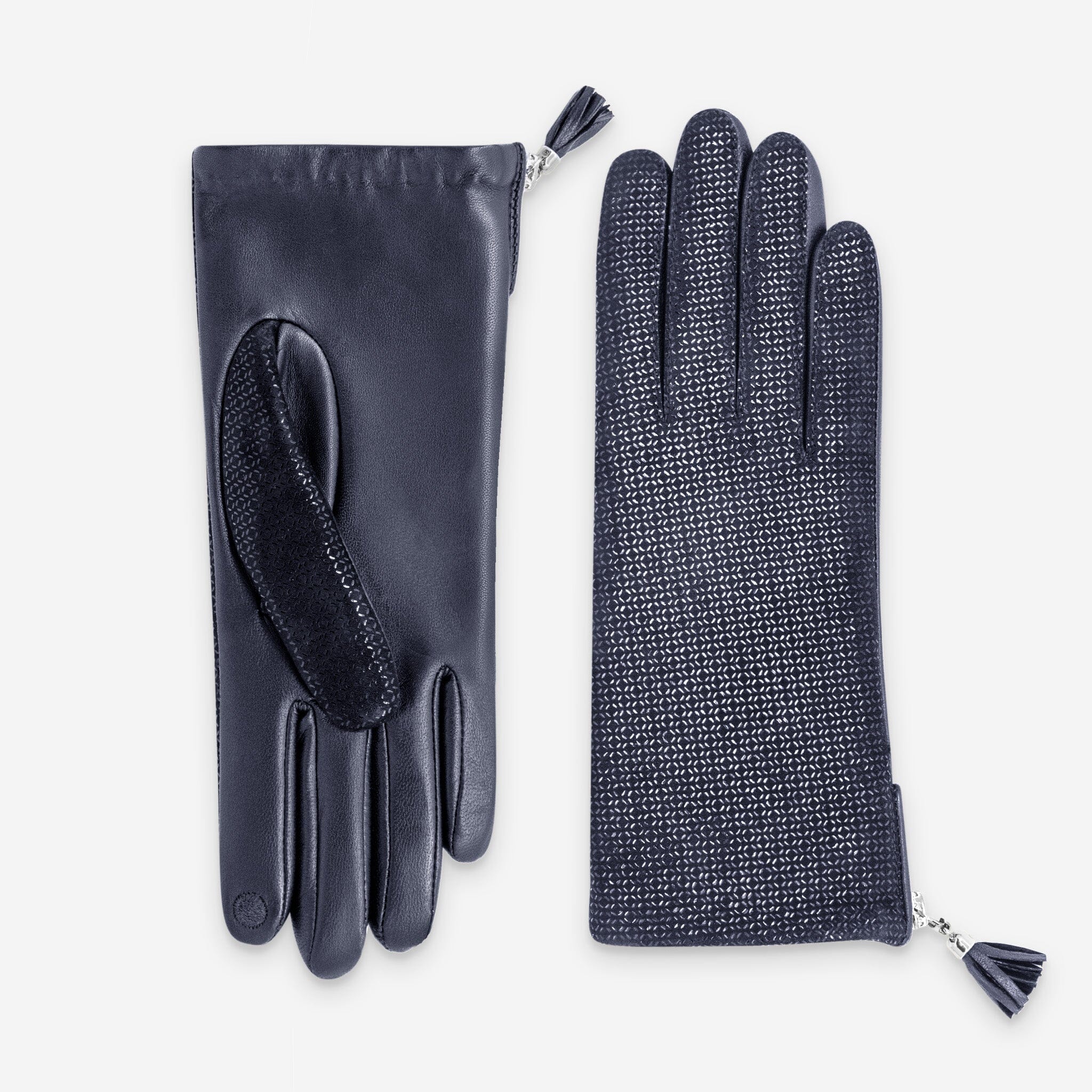 Gants cuir agneau-100% soie-53231SN Gants cuir femme prestige Glove Story Deep Blue 6.5 