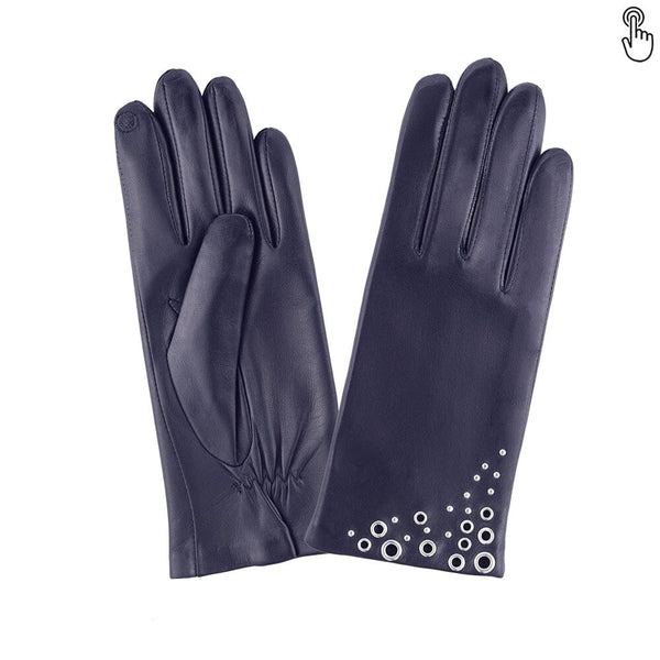 Gants cuir agneau-100% soie-Tactile-21491SN Gloves & Mittens Glove Story Deep Blue 6.5 