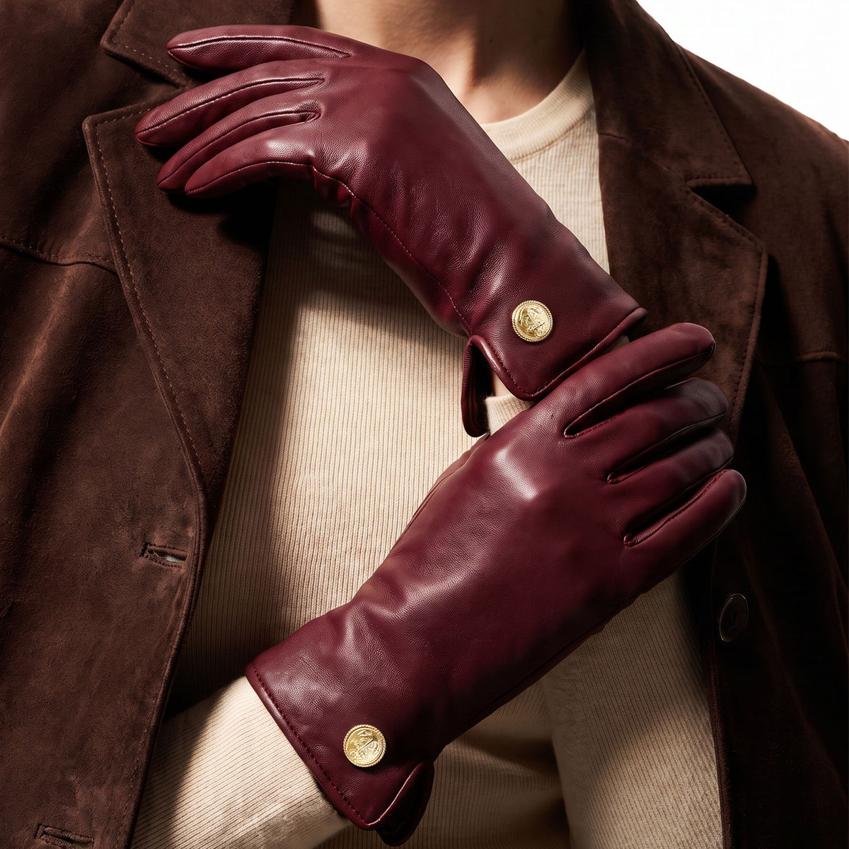 Gants cuir agneau-100% soie-Tactile-21524SN Gants cuir femme prestige Glove Story 