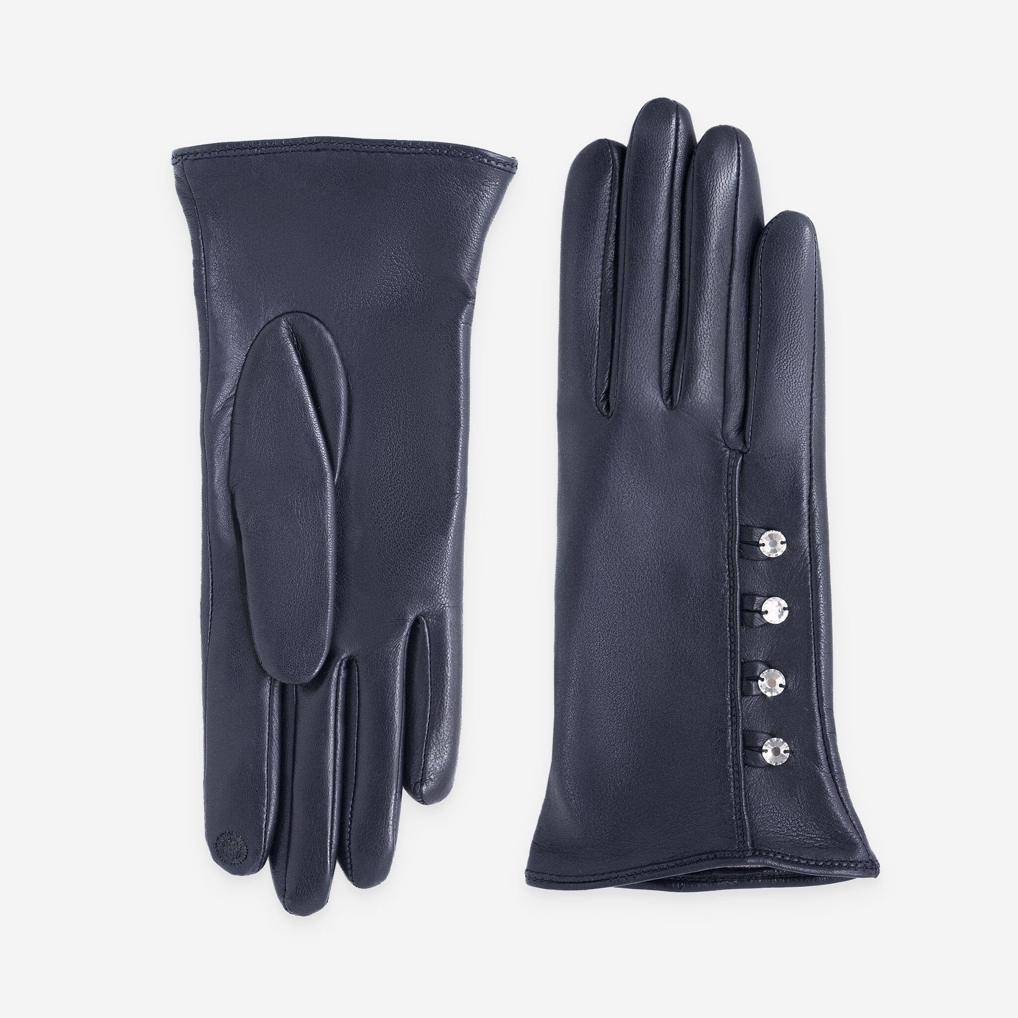 Gants cuir agneau-100% soie-Tactile-21600SN Gants cuir femme prestige Glove Story Deep Blue 6.5 