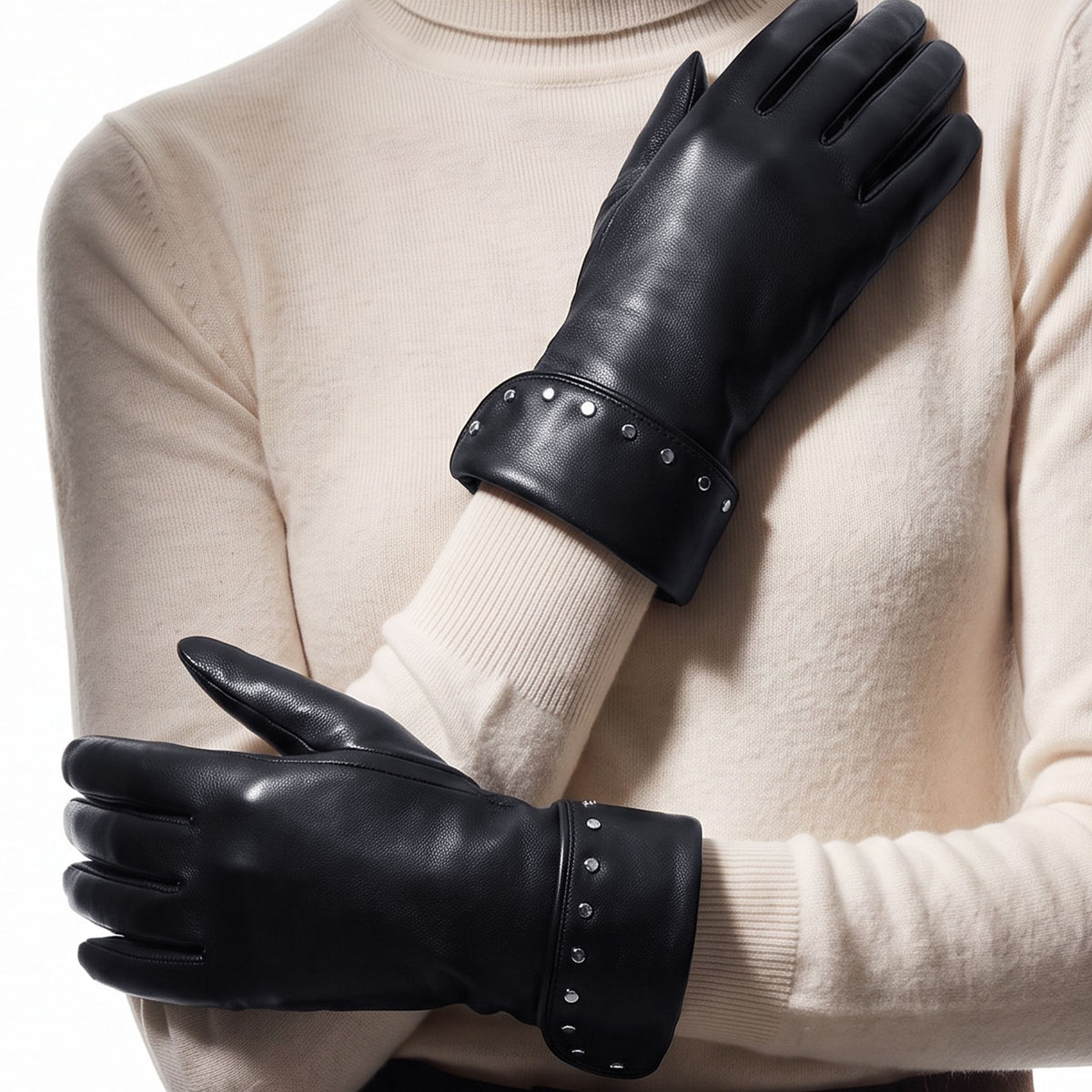 Gants cuir agneau-100% soie-Tactile-21601SN Gants cuir femme prestige Glove Story 