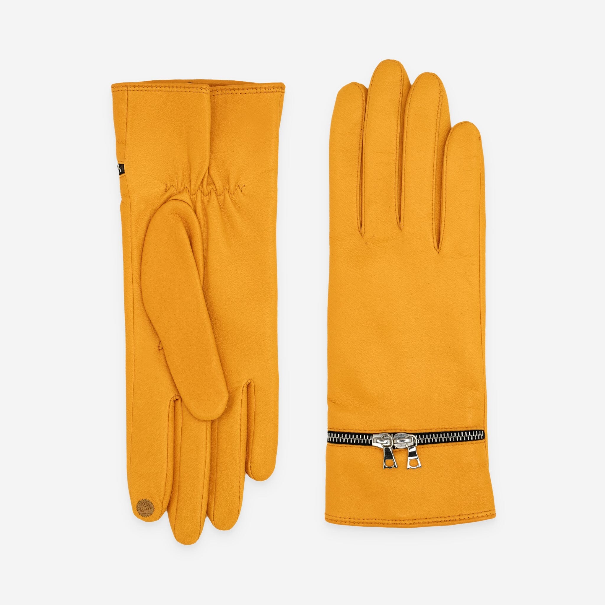 Gants cuir agneau-100% soie-Tactile-21603SN Gants cuir femme prestige Glove Story Golden Yellow 6.5 