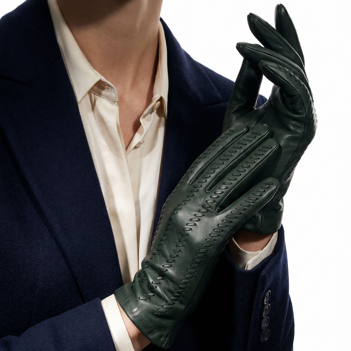Gants cuir agneau-100% soie-Tactile-21604SN Gants cuir femme prestige Glove Story 