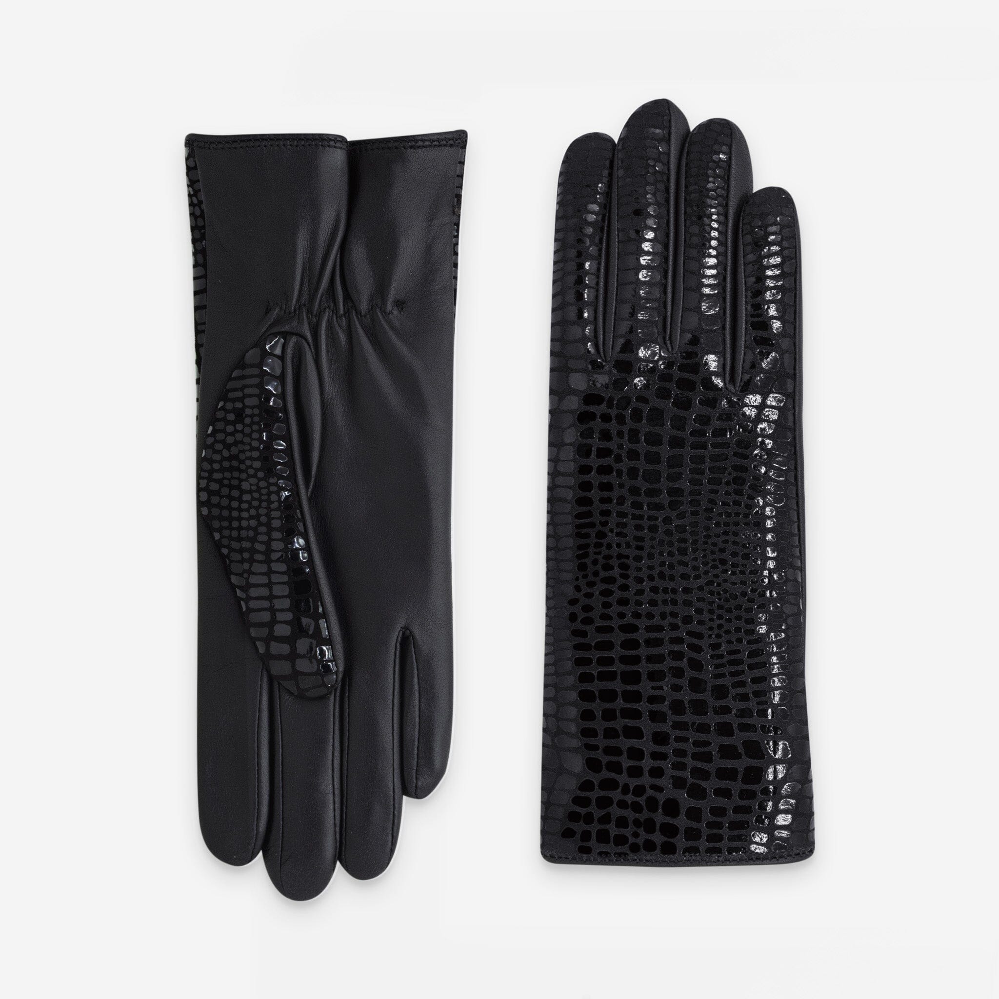 Gants cuir agneau-20%cachemire 40% laine 40% nylon-21633CA Gants cuir femme prestige Glove Story Noir 6.5 