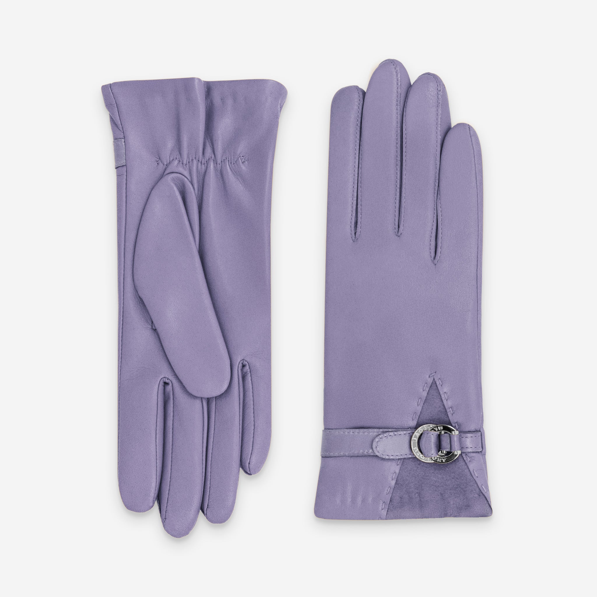 Gants cuir agneau-20%cachemire 40% laine 40% nylon-21639CA Gants cuir femme prestige Glove Story Lilas 6.5 