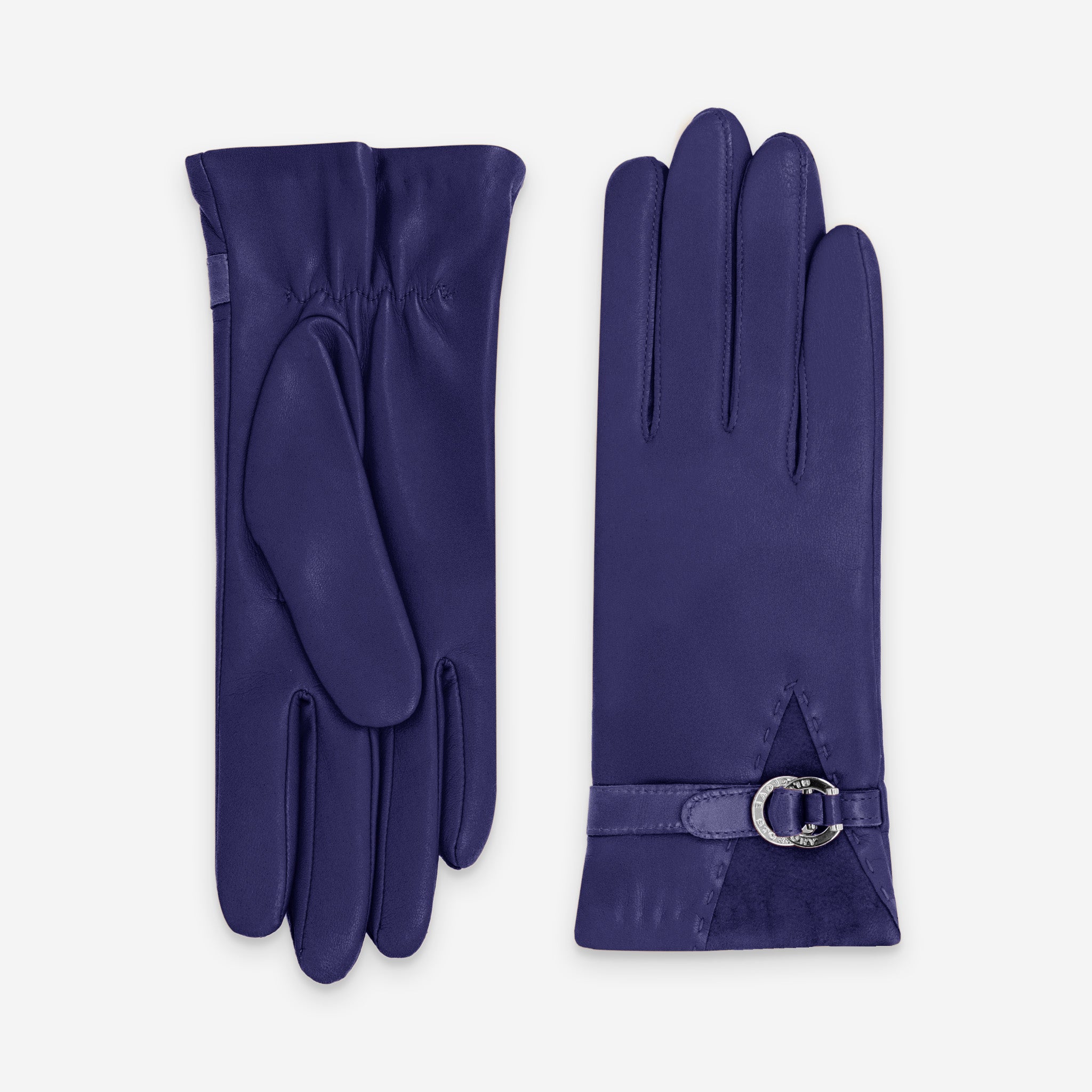 Gants cuir agneau-20%cachemire 40% laine 40% nylon-21639CA Gants cuir femme prestige Glove Story Royal Blue 6.5 