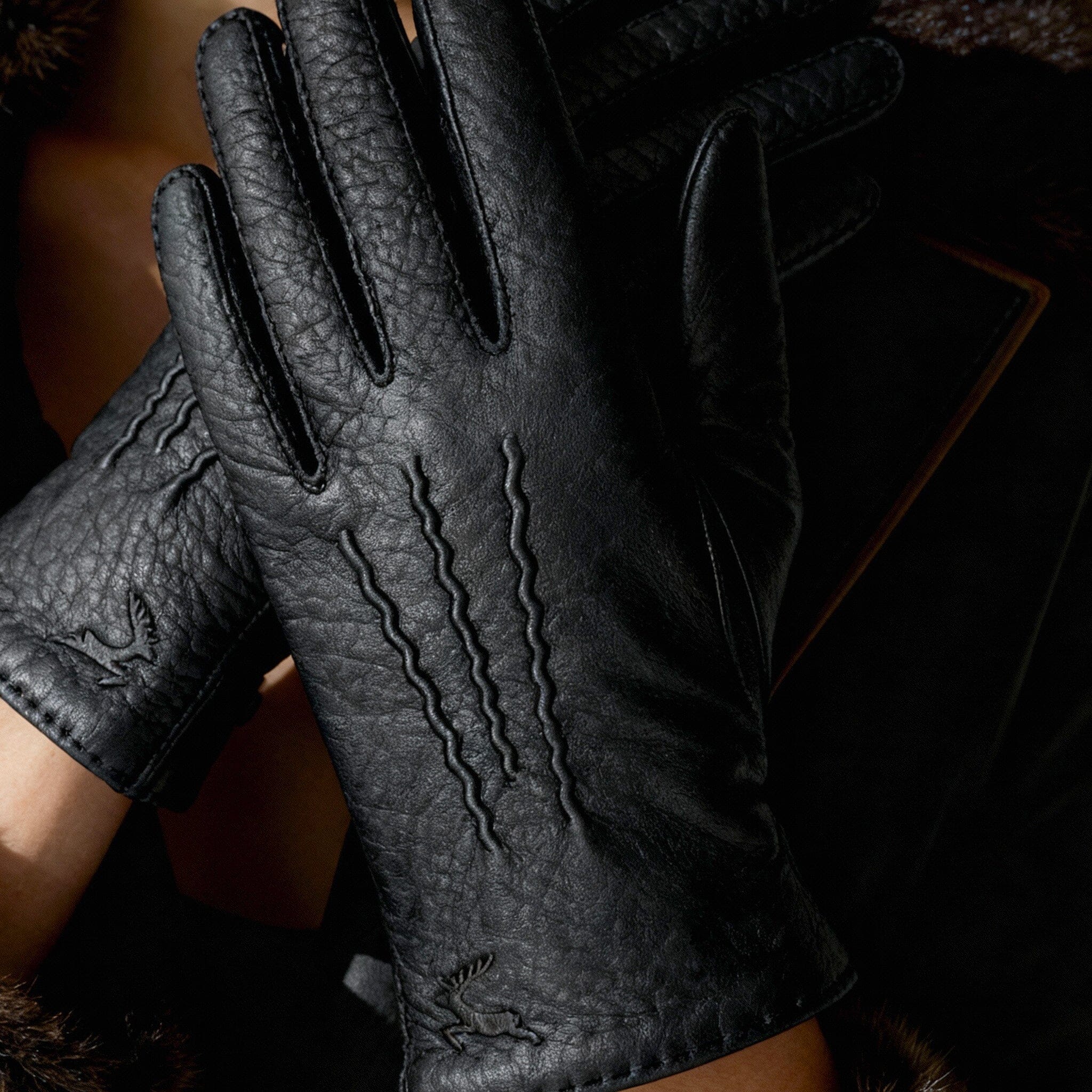 Gants cuir cerf-100% cachemire-21546CA Gants cuir femme prestige Glove Story 