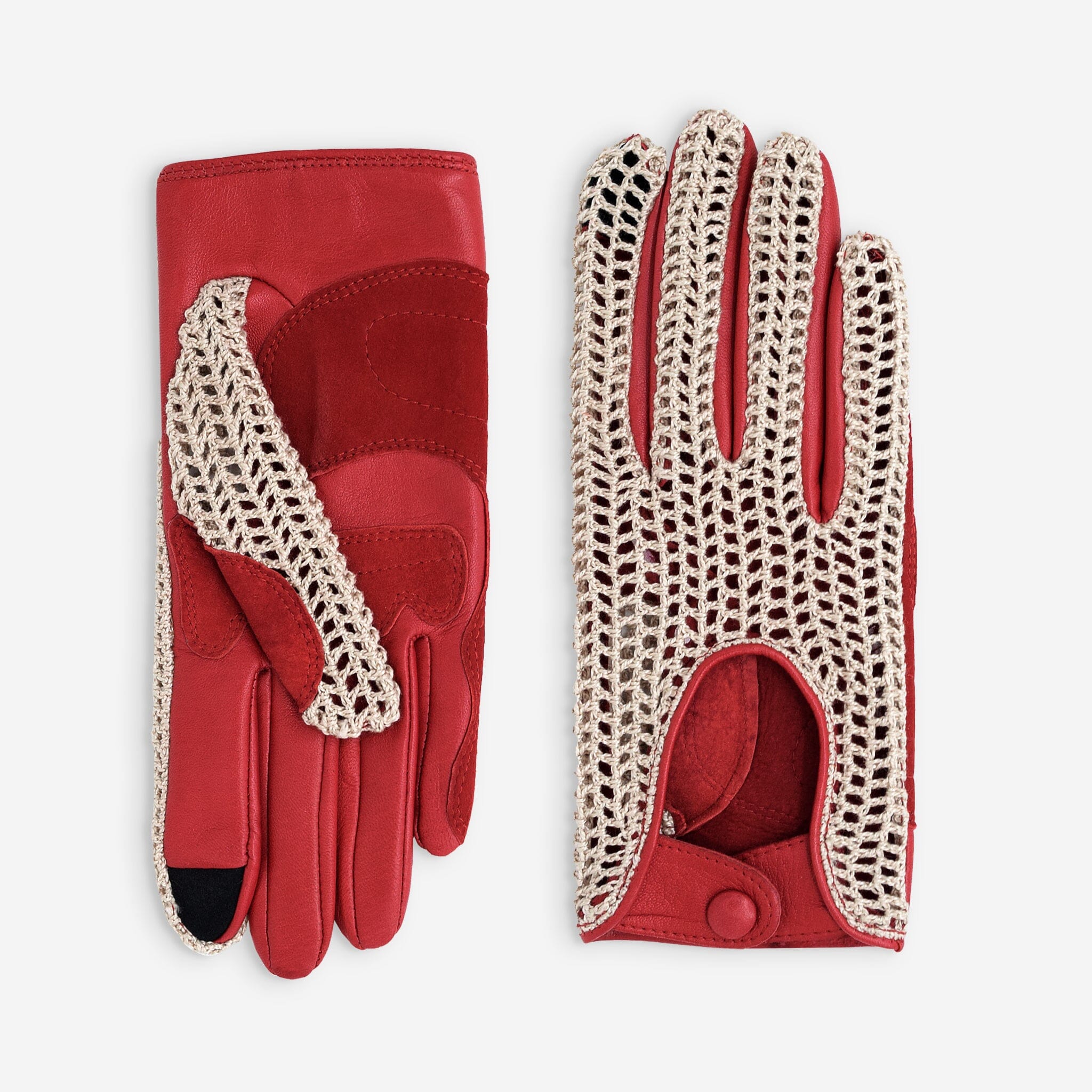 Gants cuir vélo/e-trottinette femme-Tactile-60012L Glove Story FLAME SCARLET S 