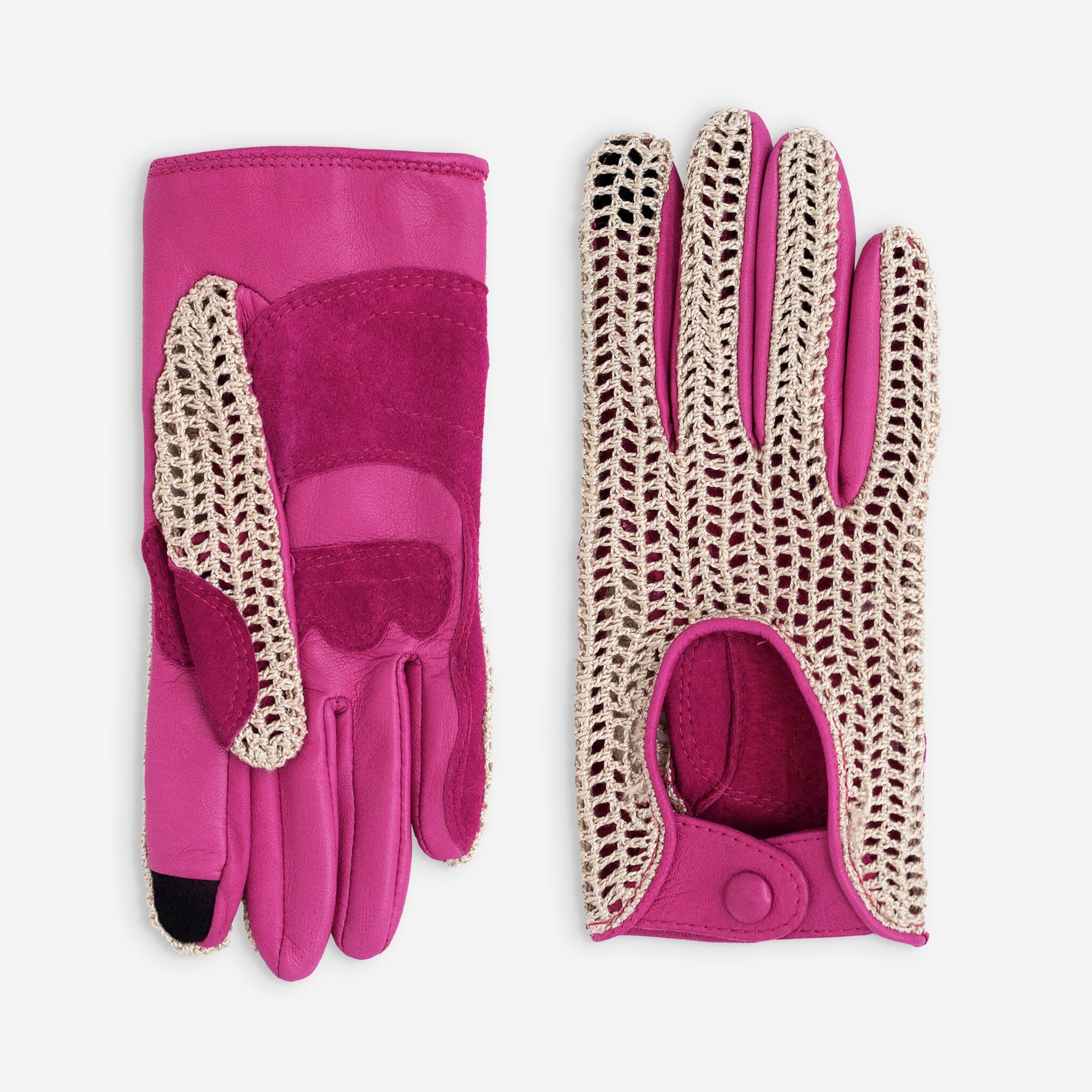 Gants cuir vélo/e-trottinette femme-Tactile-60012L Glove Story FUCHSIA S 