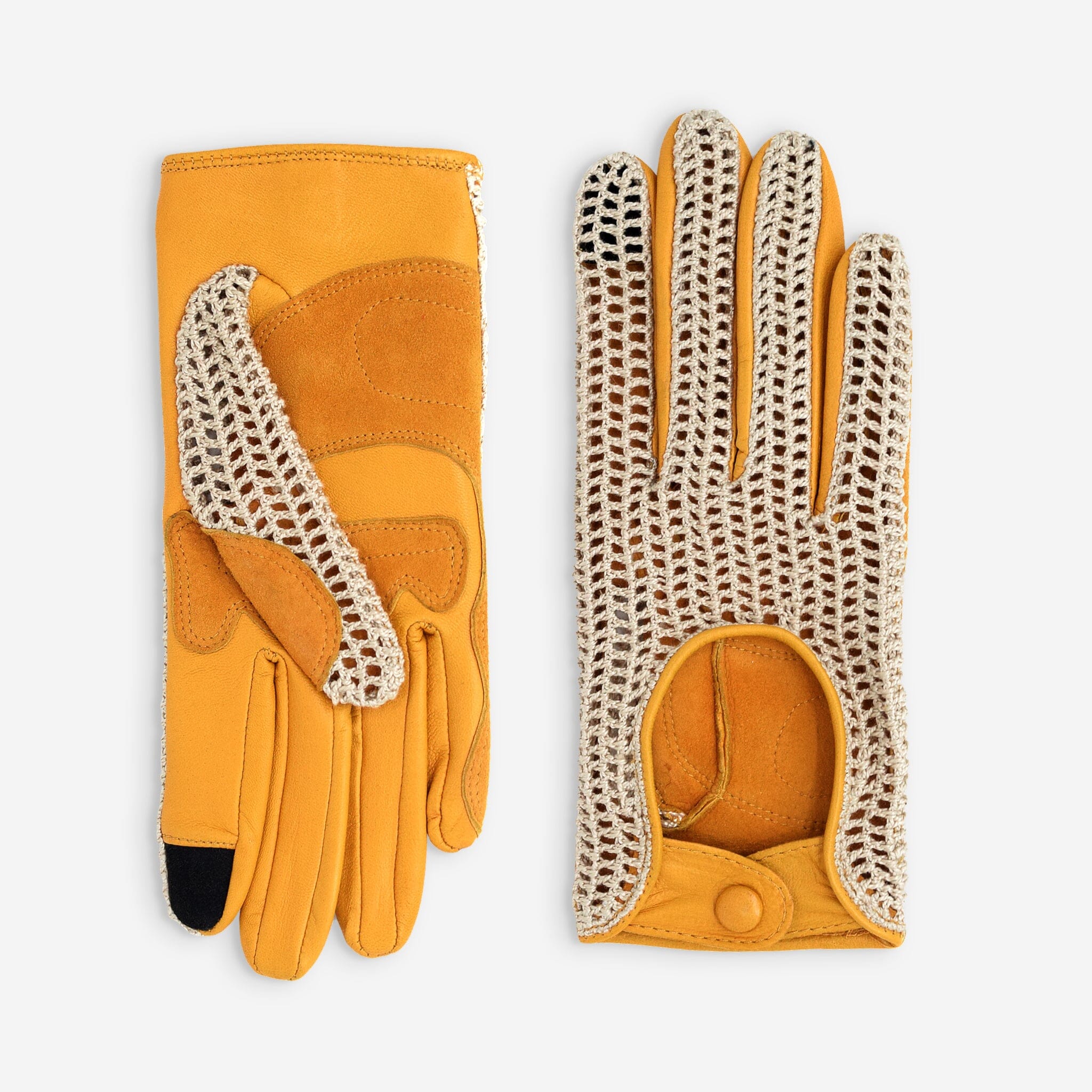 Gants cuir vélo/e-trottinette femme-Tactile-60012L Glove Story GOLDEN YELLOW S 
