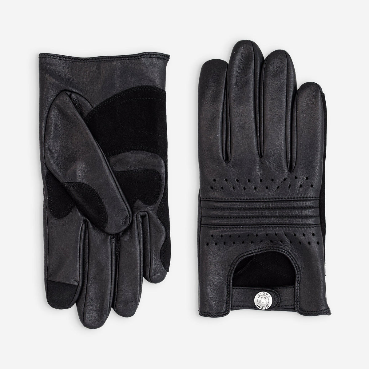 handschuhe leder ungefüttert Herren-Lederhandschuhe für Fahrrad & E-Scooter – Touchscreen-kompatibe