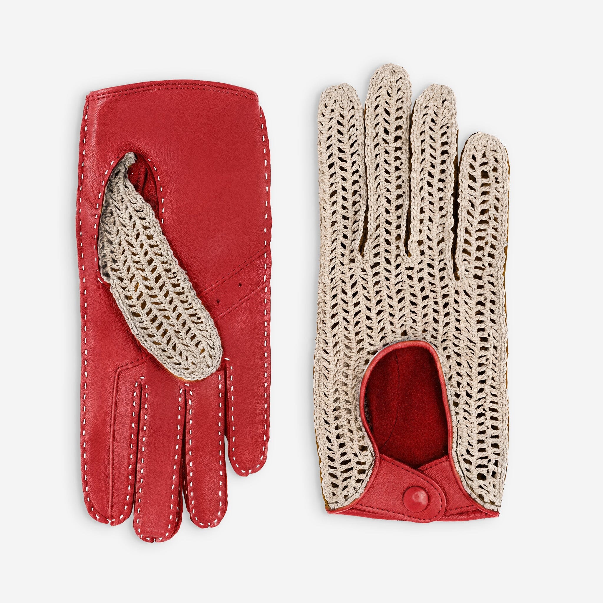 Gants de conduite cuir agneau-non doublé-21539NF Gants de conduite femme Glove Story Flame Scarlet 6.5 