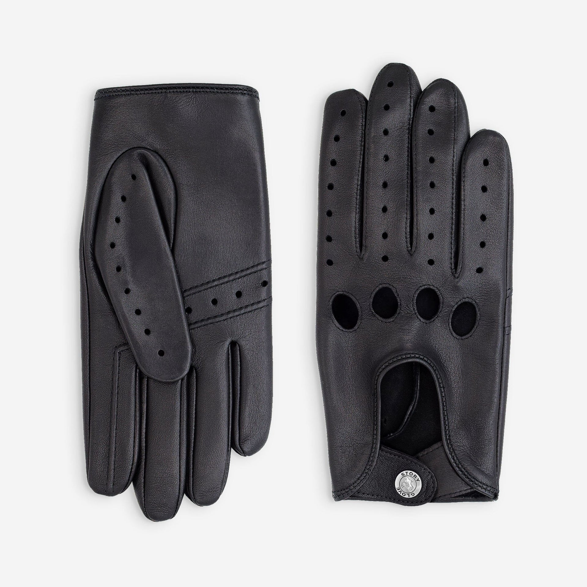 Lambskin Leather Driving Gloves – Unlined – 22035NF Black
