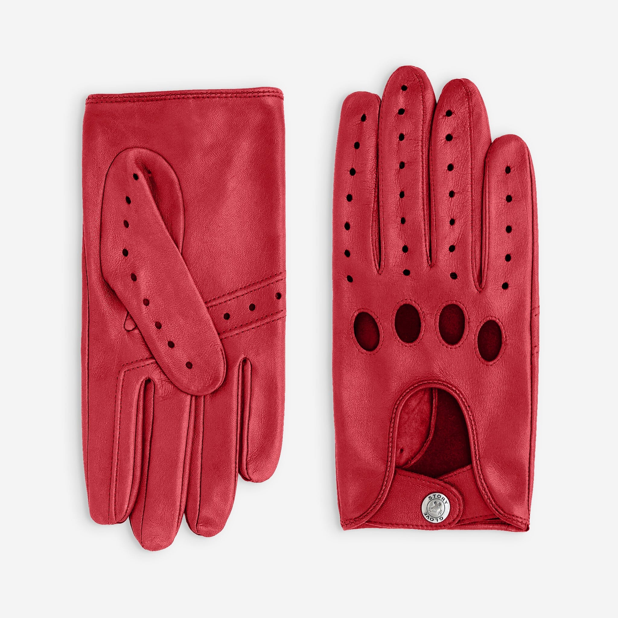 Gants de conduite cuir agneau-non doublé-22035NF Gants de conduite homme Glove Story Flame Scarlet 8.5 