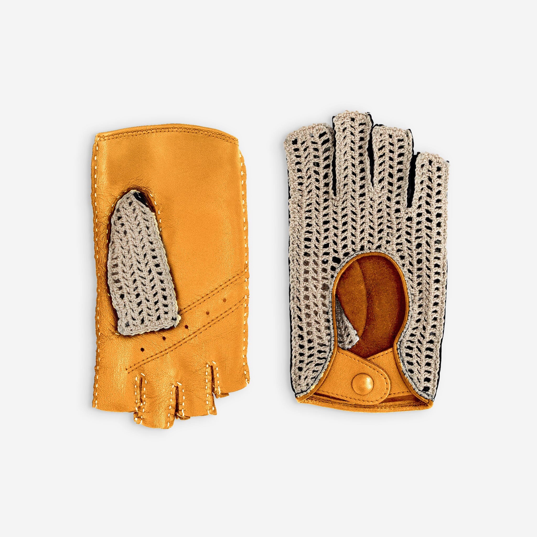 Gants de conduite, mitaines-cuir agneau-non doublé-21124NF Gants de conduite femme Glove Story Golden Yellow 6.5 
