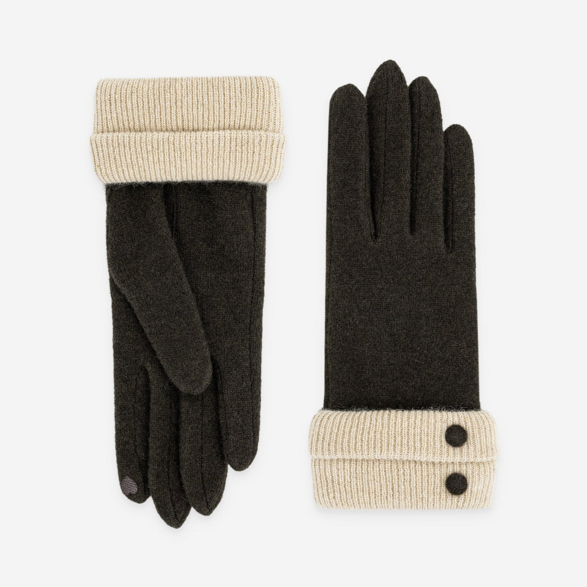Gants femme 80% laine 20% nylon- Tactile- 31195NF Gants laine femme Glove Story Choco TU 