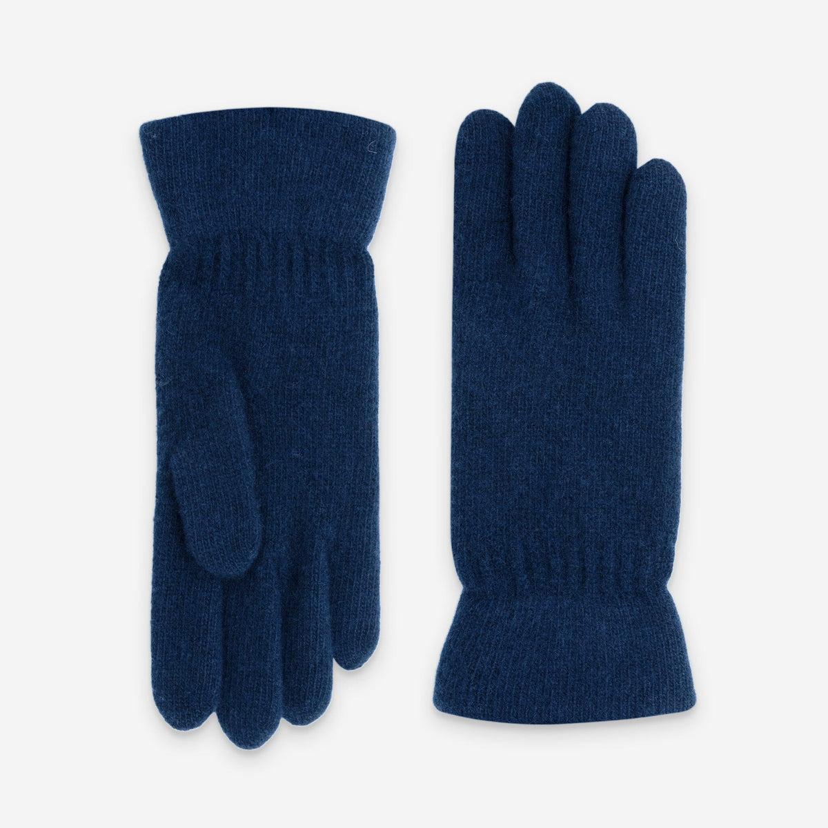Gants femme en laine mérinos et cachemire, Bleu – 33004NF