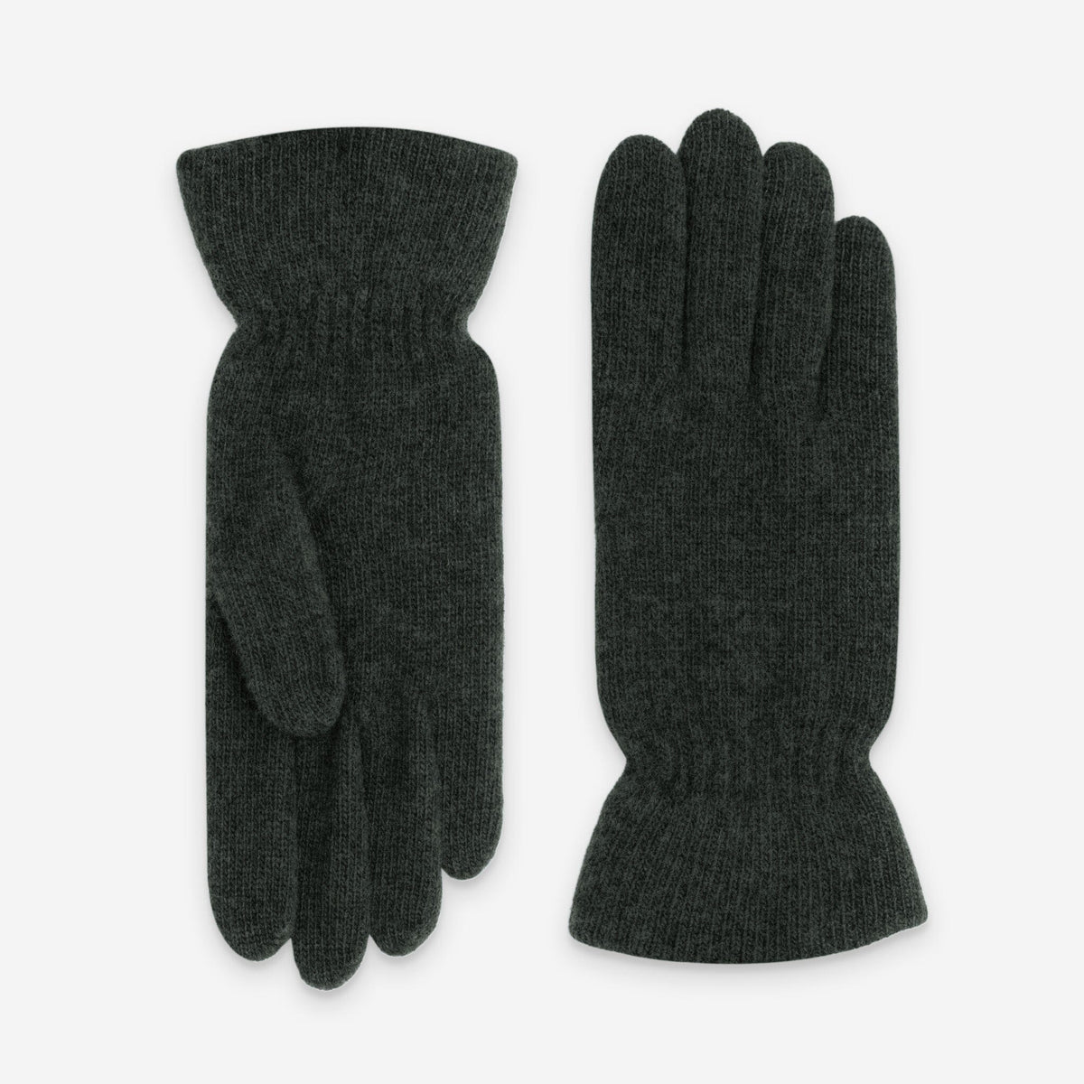 Gants femme en laine mérinos et cachemire, Loden – 33004NF