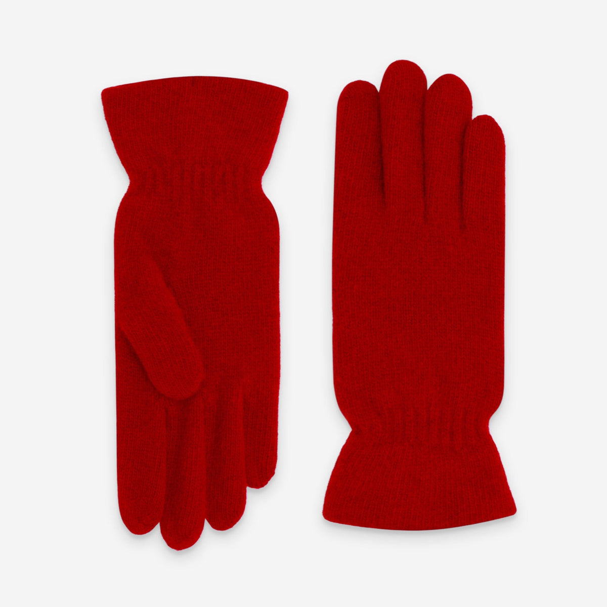Gants femme en laine mérinos et cachemire, Rouge – 33004NF