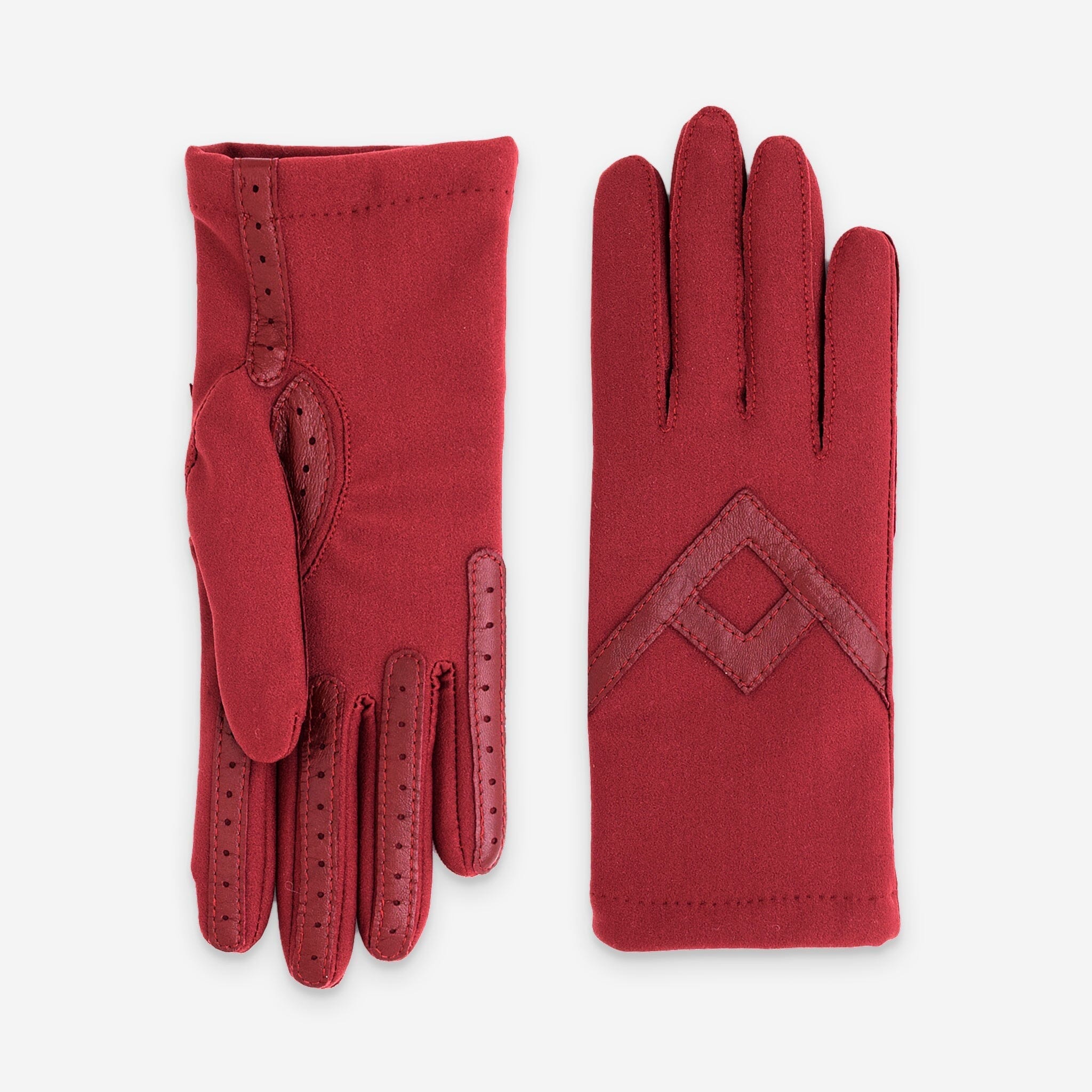 Gants flexicuir-agneau-spandex-100% laine-11063CA Gants taille unique femme Glove Story Rouge TU 