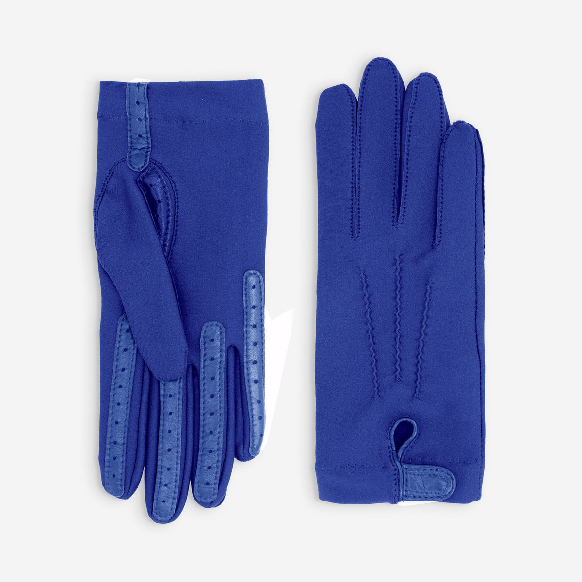 Gants femme en flexicuir et spandex non doublés, Bleu Peony – 11022NF