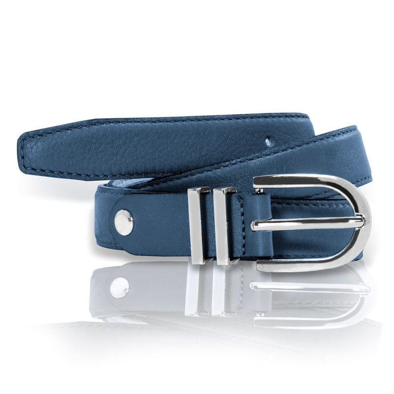 Ceinture cuir de vachette femme-Largeur 25mm-CTF008 Ceinture Glove Story BLEU .085/100 - 25 