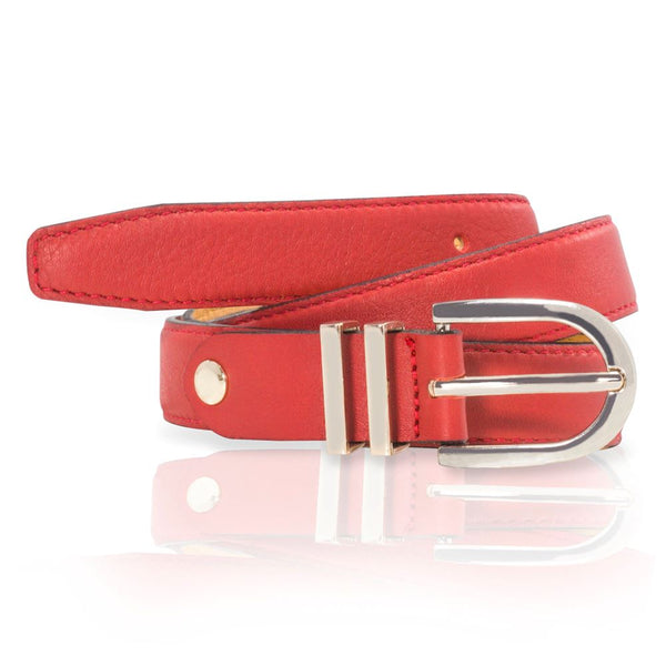 Ceinture cuir de vachette femme-Largeur 25mm-CTF008 Ceinture Glove Story ROUGE .085/100 - 25 