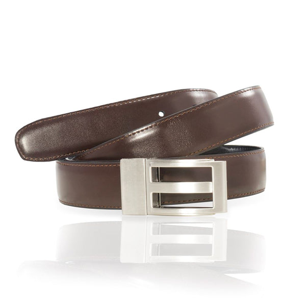 Ceinture cuir de vachette homme-REVERSIBLE-Largeur 30mm-CT023 Ceinture Glove Story NOIR/BRUN .115/130 - 30 