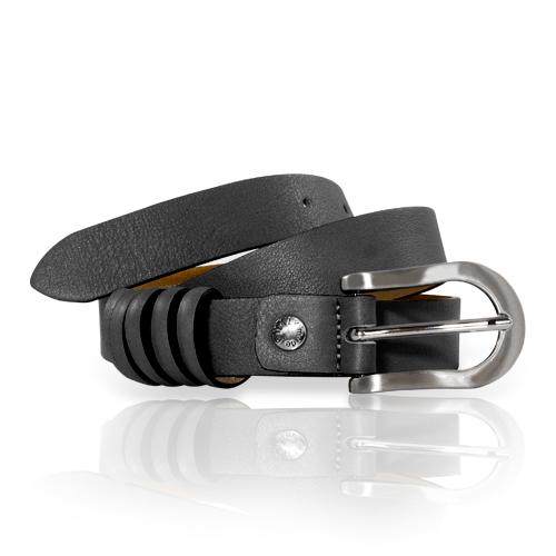 Ceinture femme 5 passants boucle arrondie Ceinture Glove Story NOIR .085/100 - 25 Cuir de vachette - Synderme